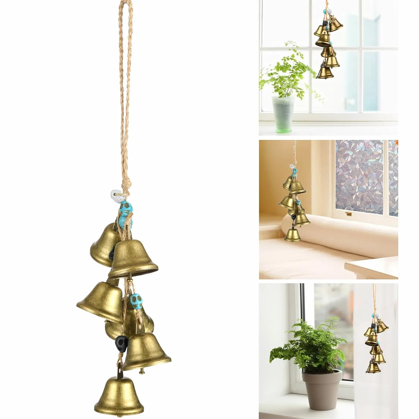 Bruja Campana de Viento Brocheta para Puerta Decoración Colgante Protección (Colores Mezclados)