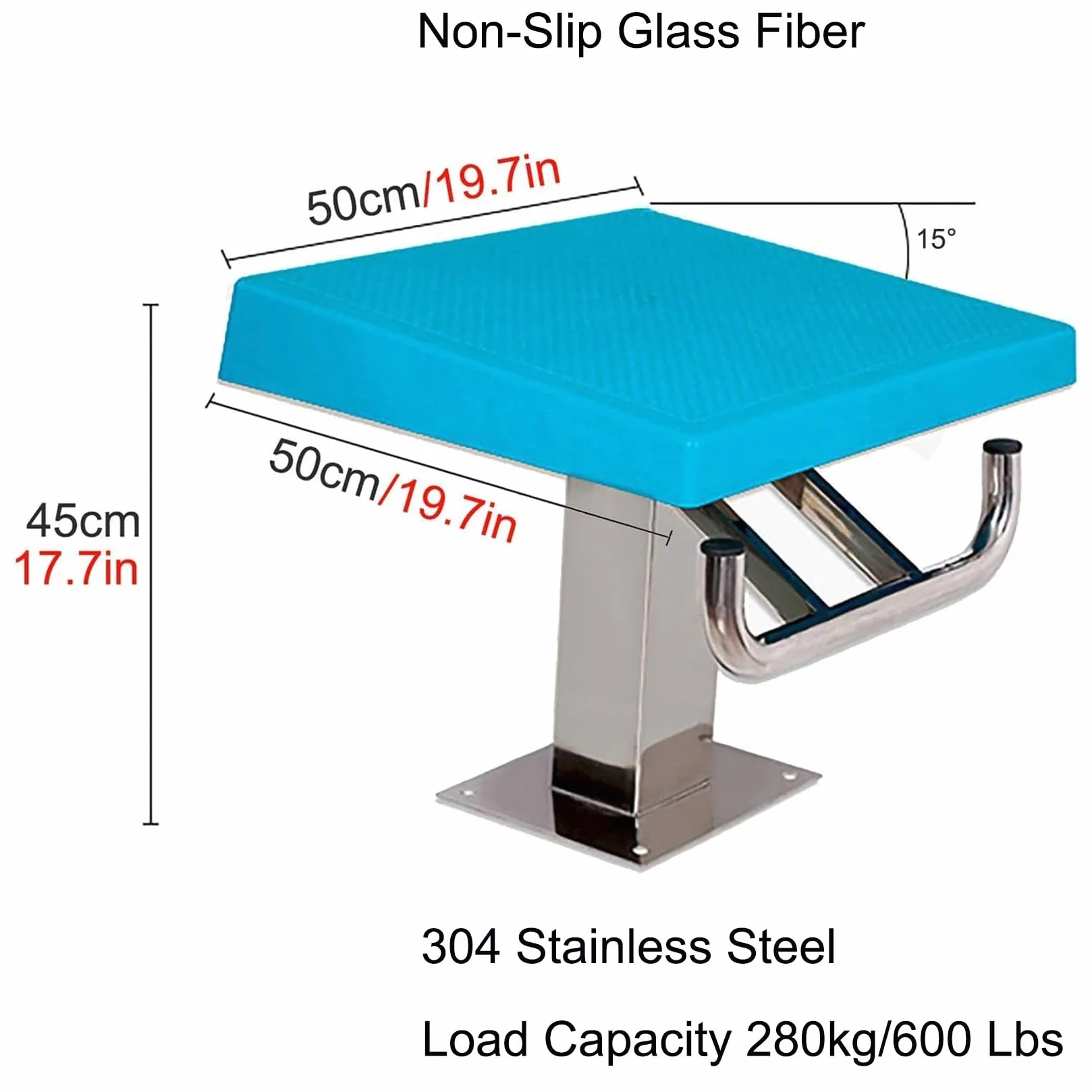 BOTOWI Trampolín para Piscinas Plataforma Antideslizante con Base de Acero Inoxidable para Competición de Natación