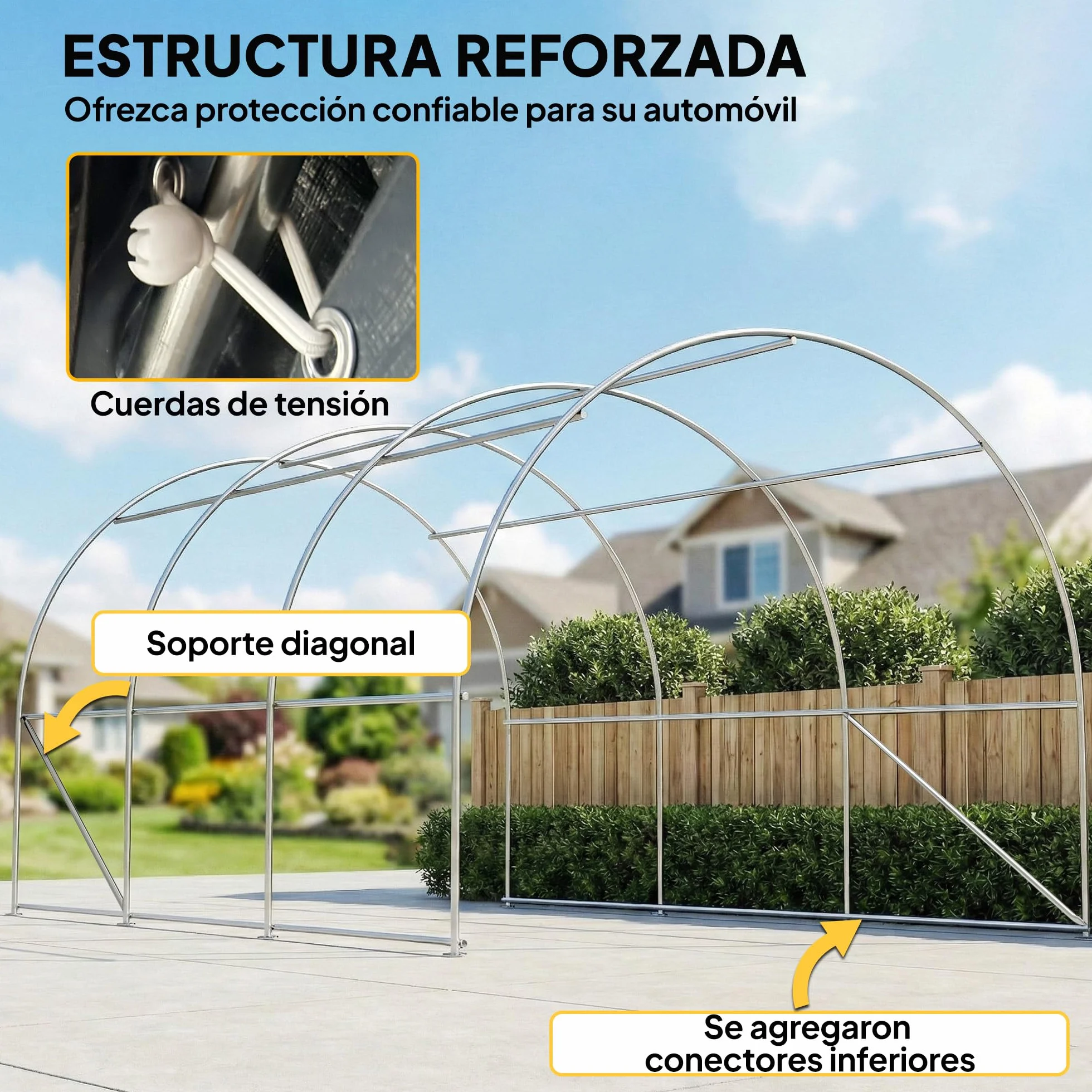 Outsunny Carpa Garaje Portátil 3x5 m Impermeable UPF30+ Acero Galvanizado Gris