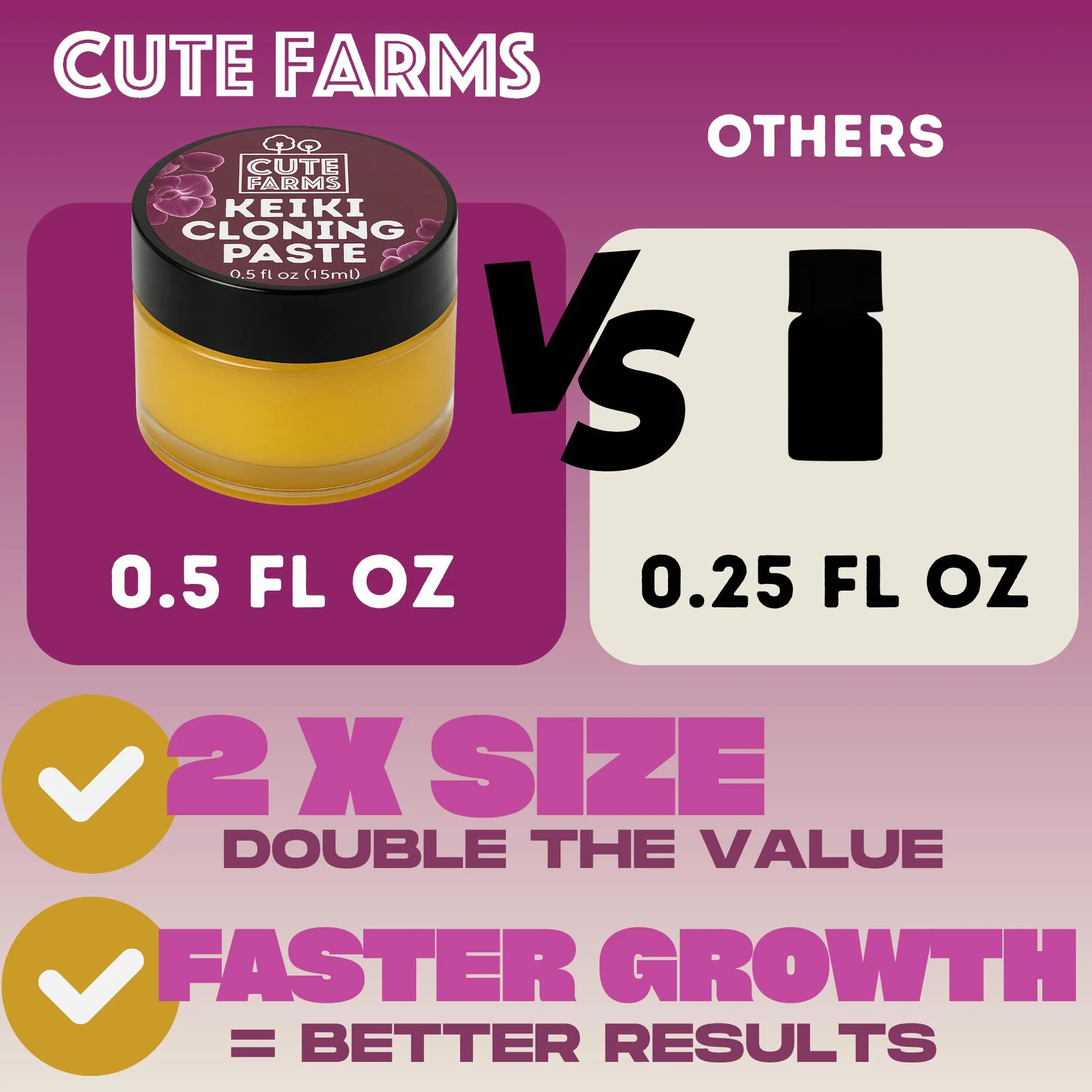 Cute Farms Keiki Pasta de clonación para orquídeas 0.5 oz Hormonal Gel