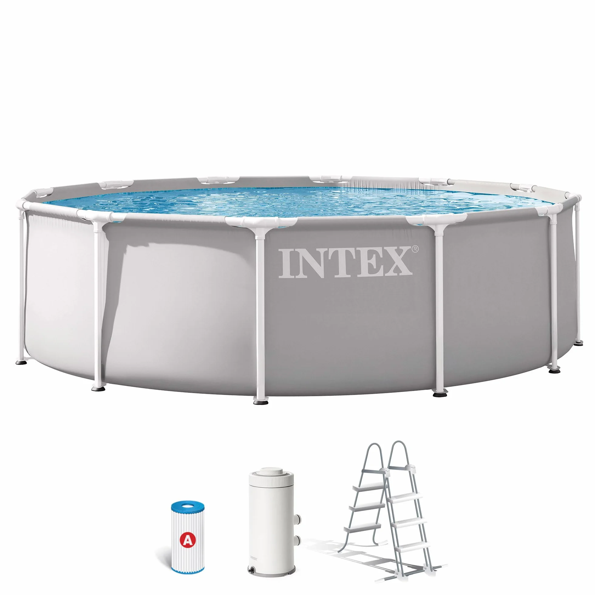 Intex Piscina Desmontable 366x99 cm 8.592 litros Escalera Seguridad Estructura metálica 5 Personas Ø32 mm