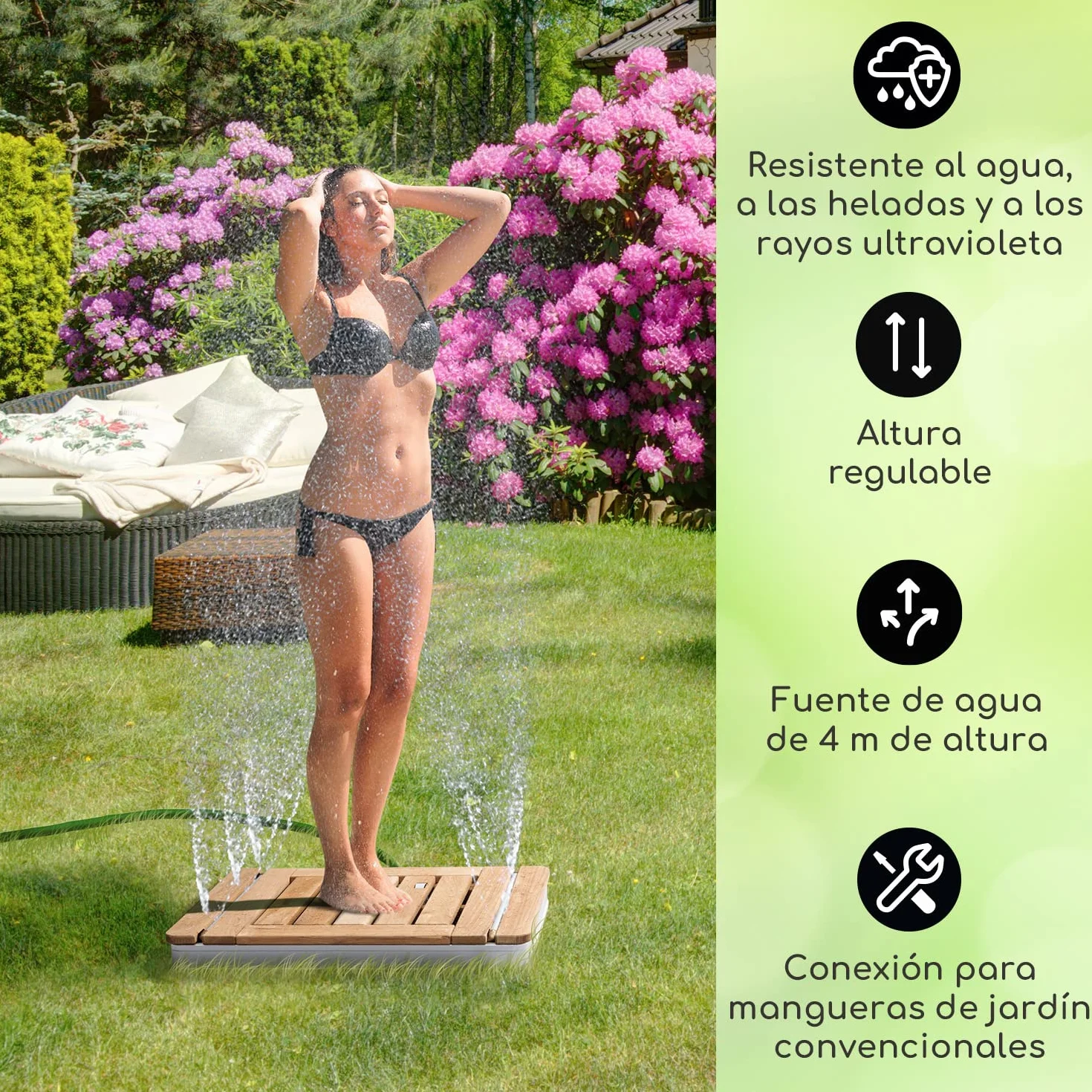 Blumfeldt Ducha Portatil Exterior Kit Camping Aluminio Resistente Agua UV Heladas 4m Altura Regulable