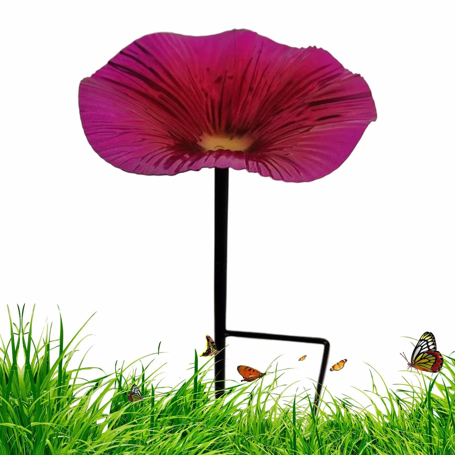 Soporte para Pájaros de Agua con Poste para Exterior Decoración Jardín Forma Flor