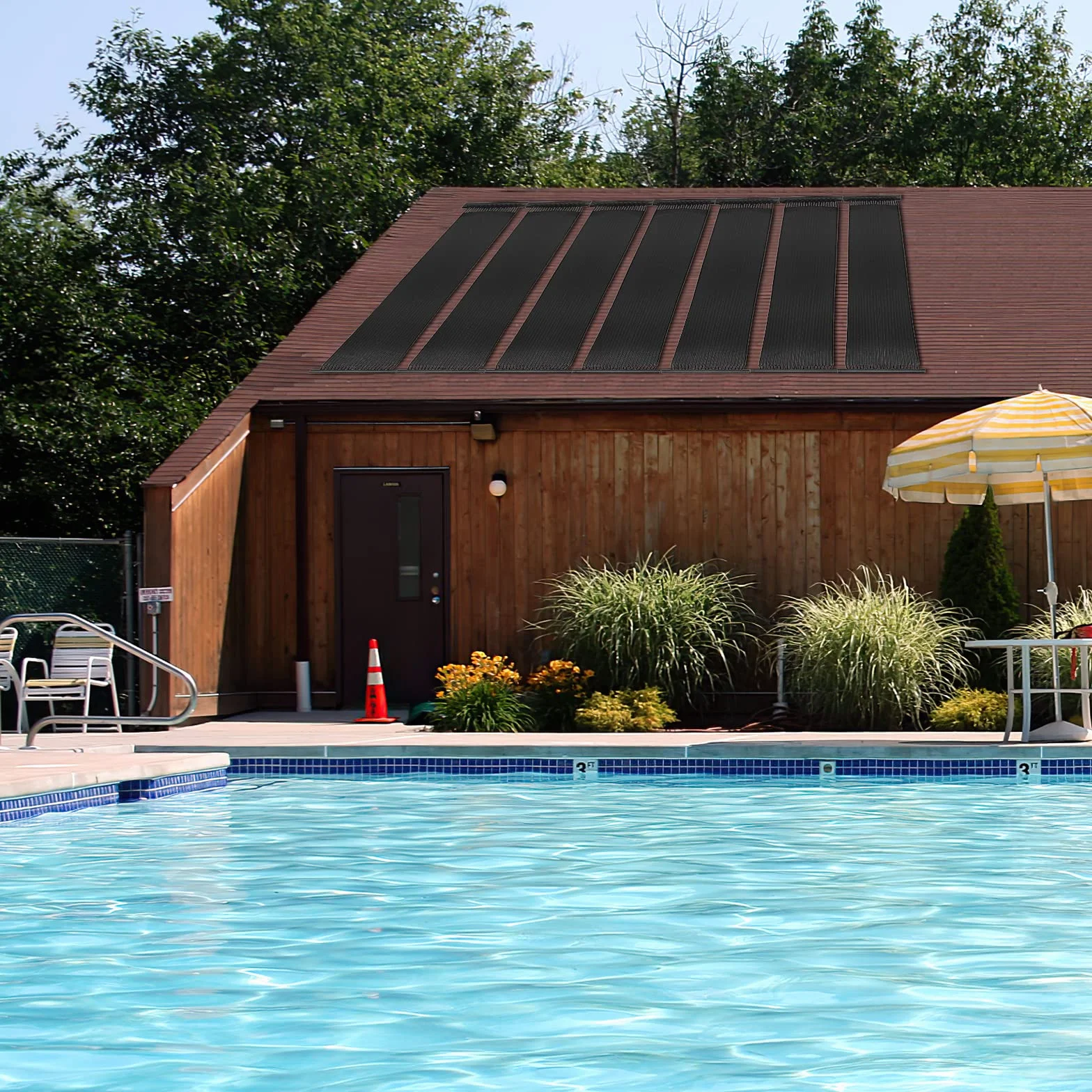 COSTWAY Calentador Solar de Piscina 500x75 cm 2 Panel Solar 21500L 25800L