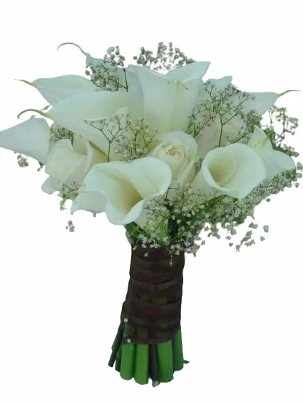 DECOALIVE Ramo de Calas Blancas Bouquet 10 Calas Frescas Naturales