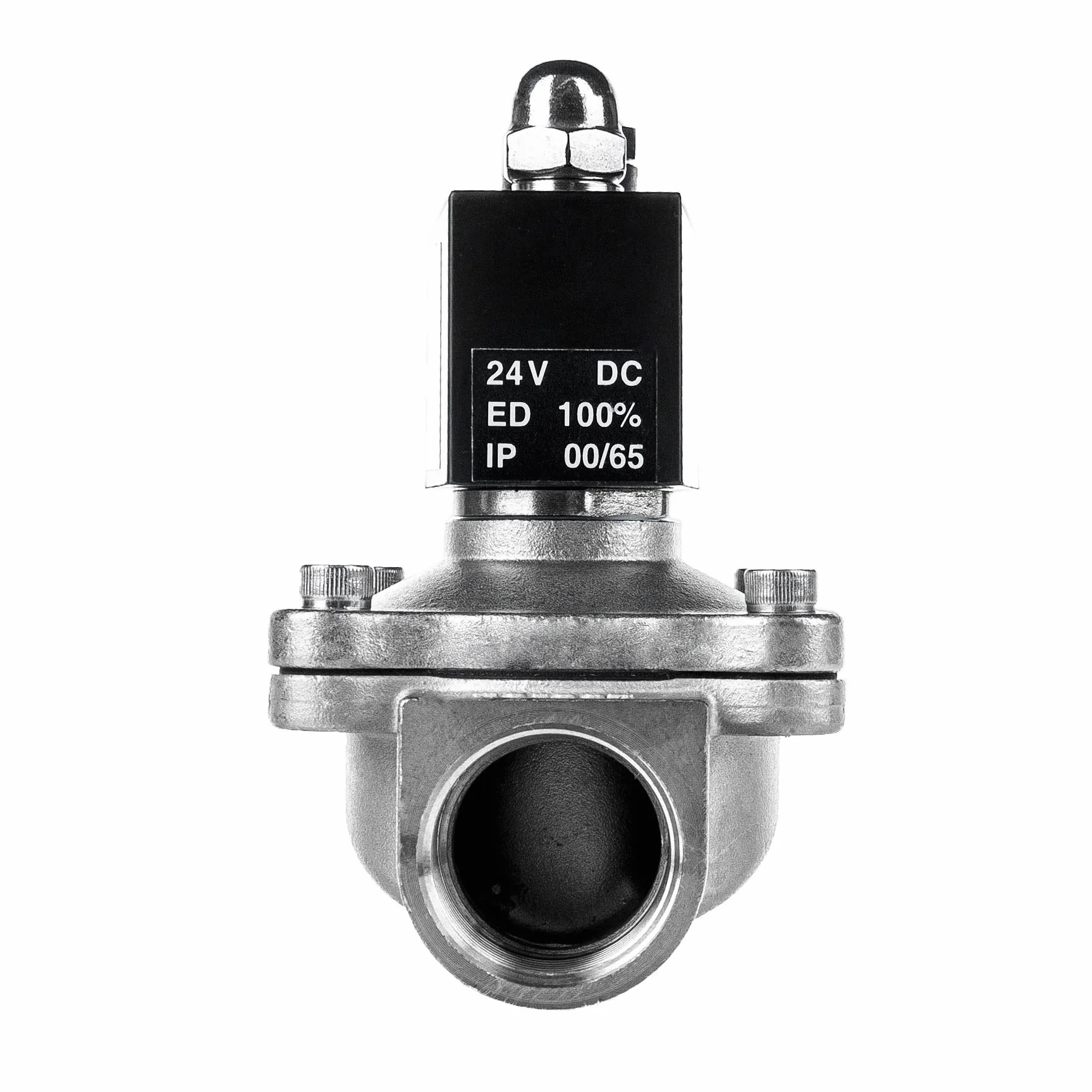 FSA Válvula Magnética de Acero Inoxidable 304 1" 24V DC 0-10 bar Viton cerrada
