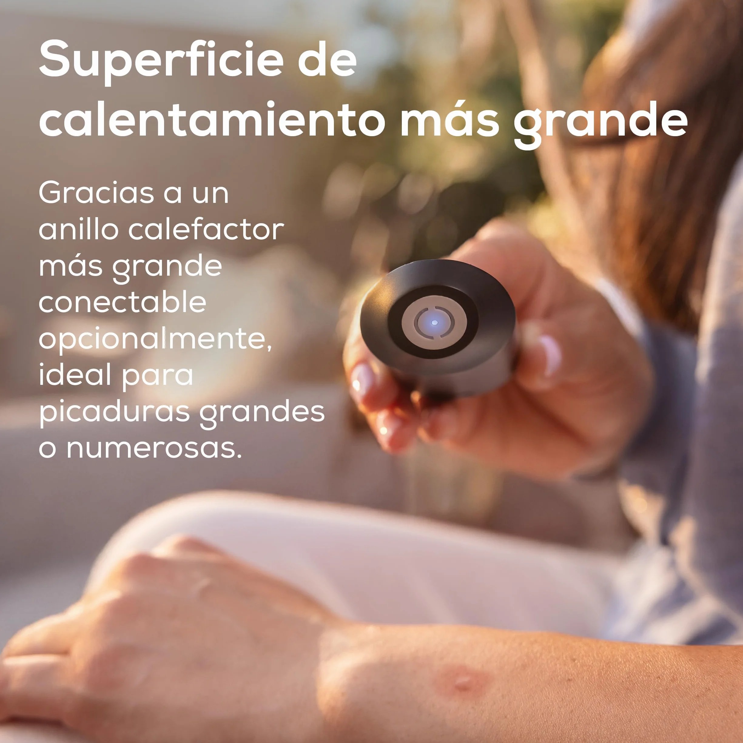 Beurer BiteX Max Deep Black Aparato contra picaduras de insectos con superficie de calentamiento, batería recargable