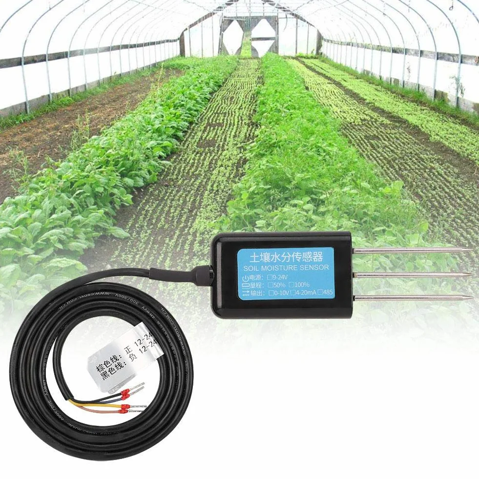 Sensor de Humedad del Suelo 0-10V Impermeable Invernadero Medidor Probador Riego