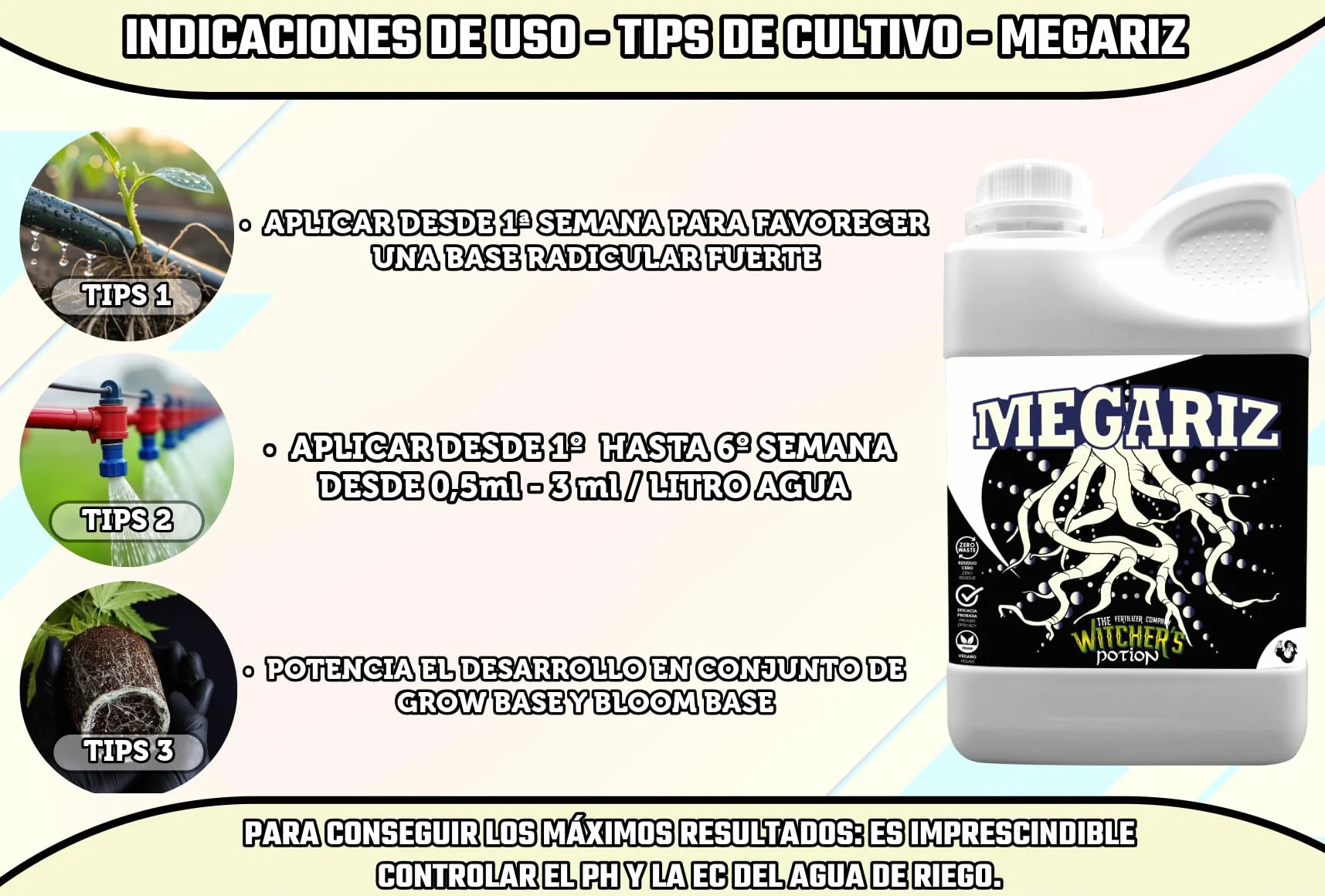 MEGARIZ Witcher's Potion Cannaboom Enraizante 500 ml Estimulador de Raíces para Plantas