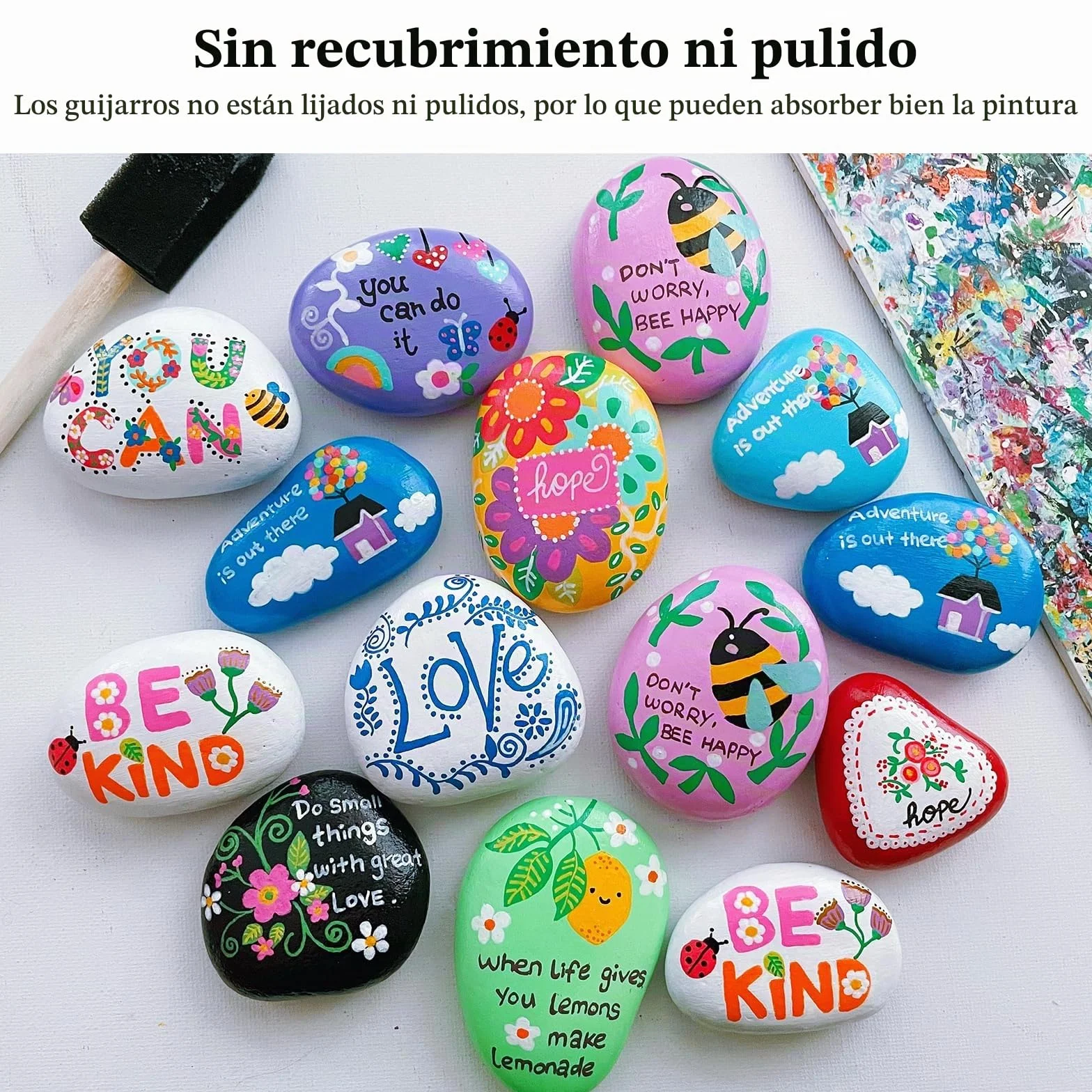 Piedras para Pintar 50 Piezas 1-3cm Decoración Jardín Acuario Manualidades