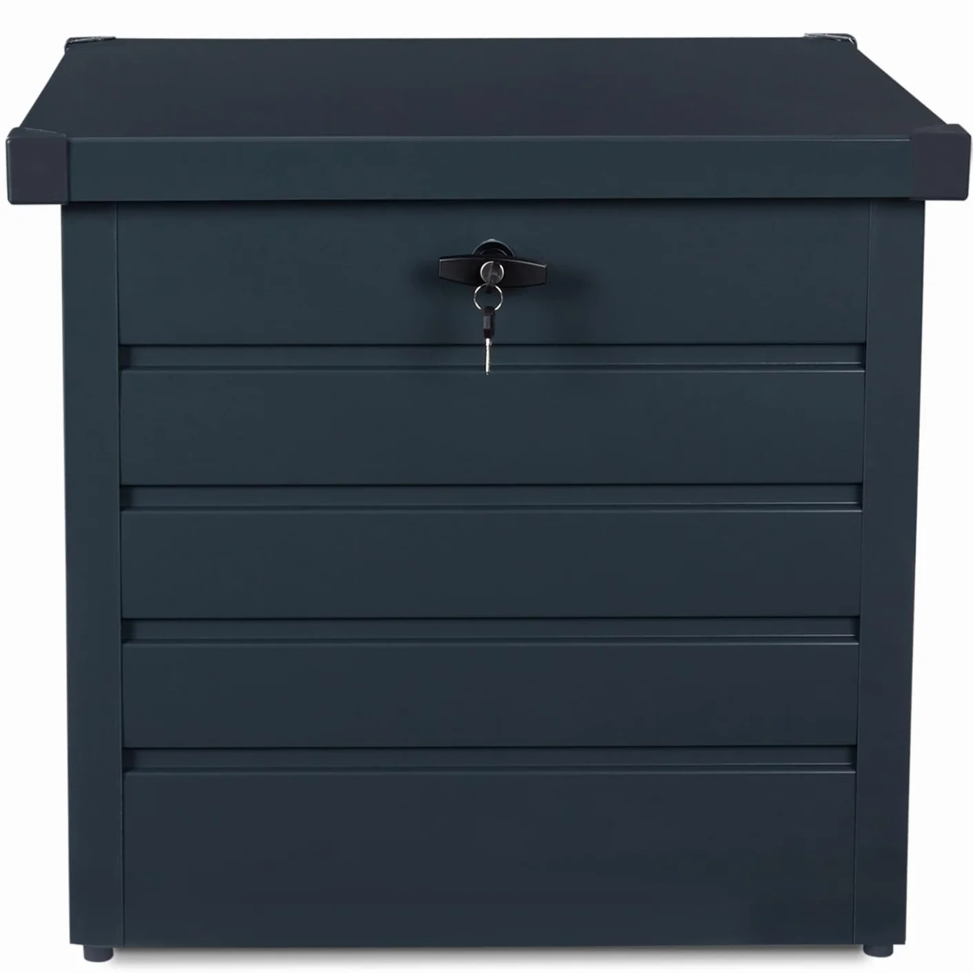 Caja de almacenamiento de metal con cerradura 200 L 68 x 62,5 x 63 cm gris antracita