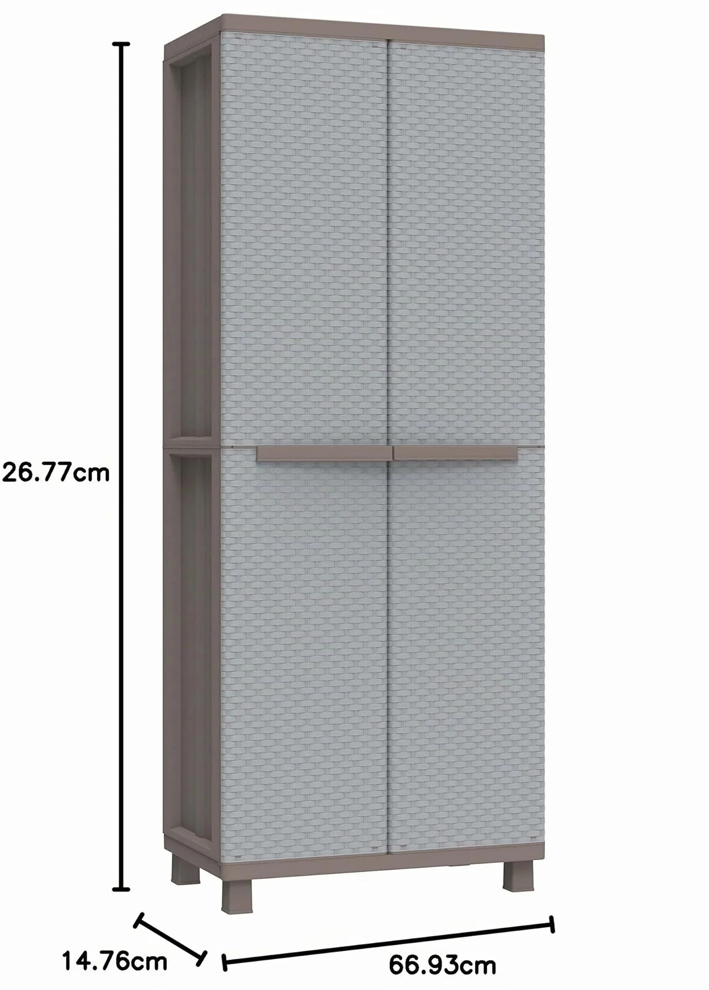 Armario 2 Puertas con 4 Estantes 68x37.5x170 cm