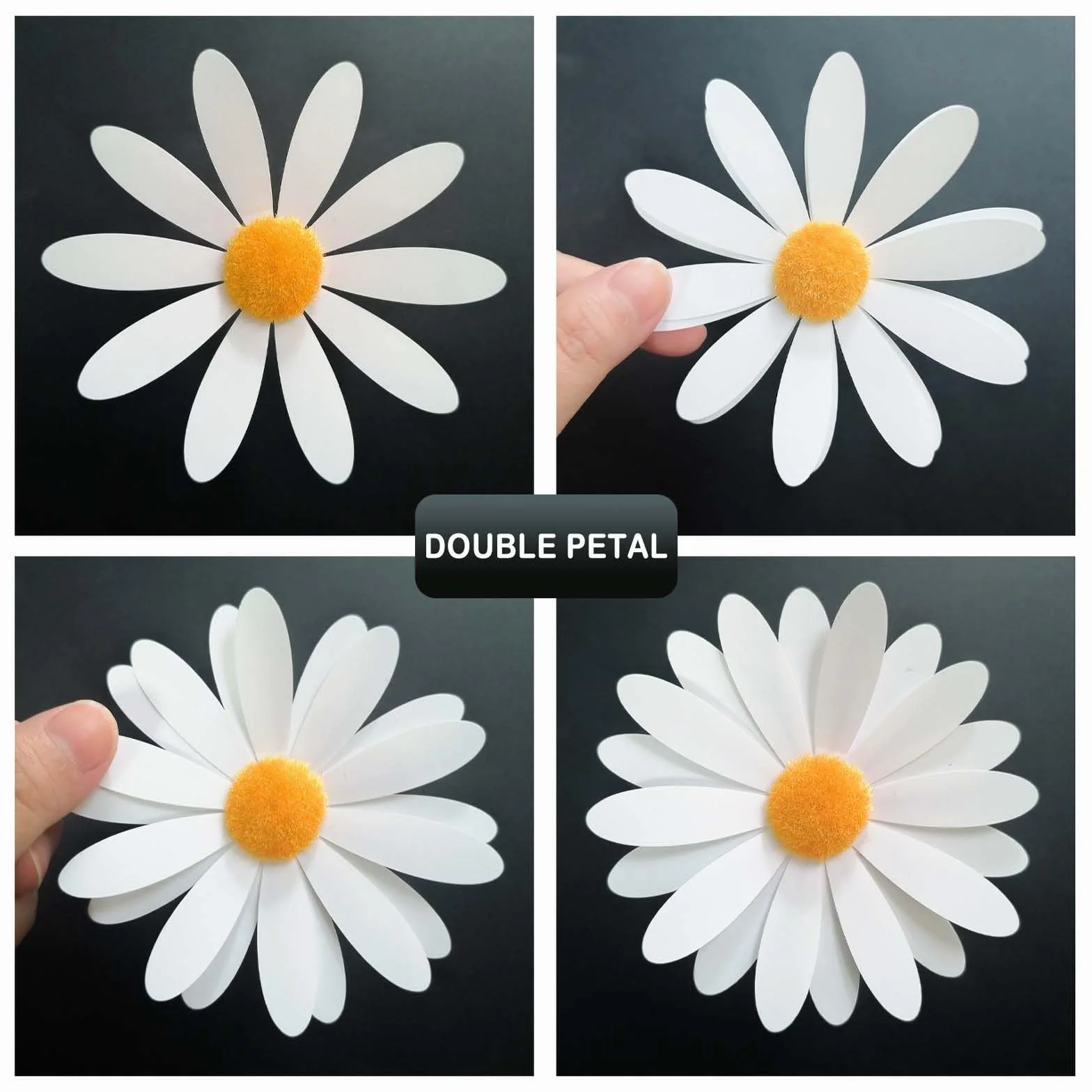 Juego de 10 estacas de jardín de metal con forma de margaritas para decoración exterior