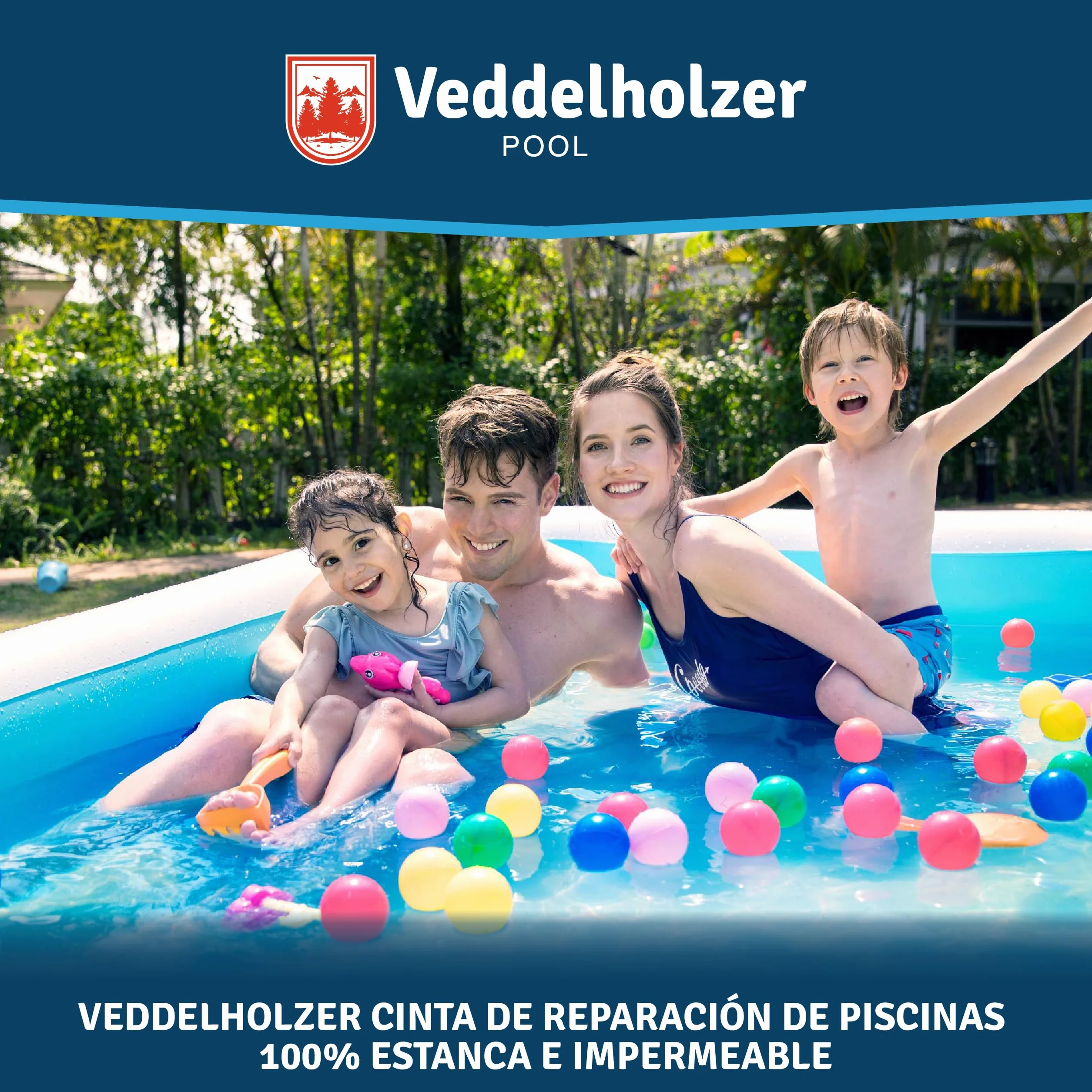 Veddelholzer Kit de reparación de piscinas Impermeable cinta de sellado 10 cm x 150 cm