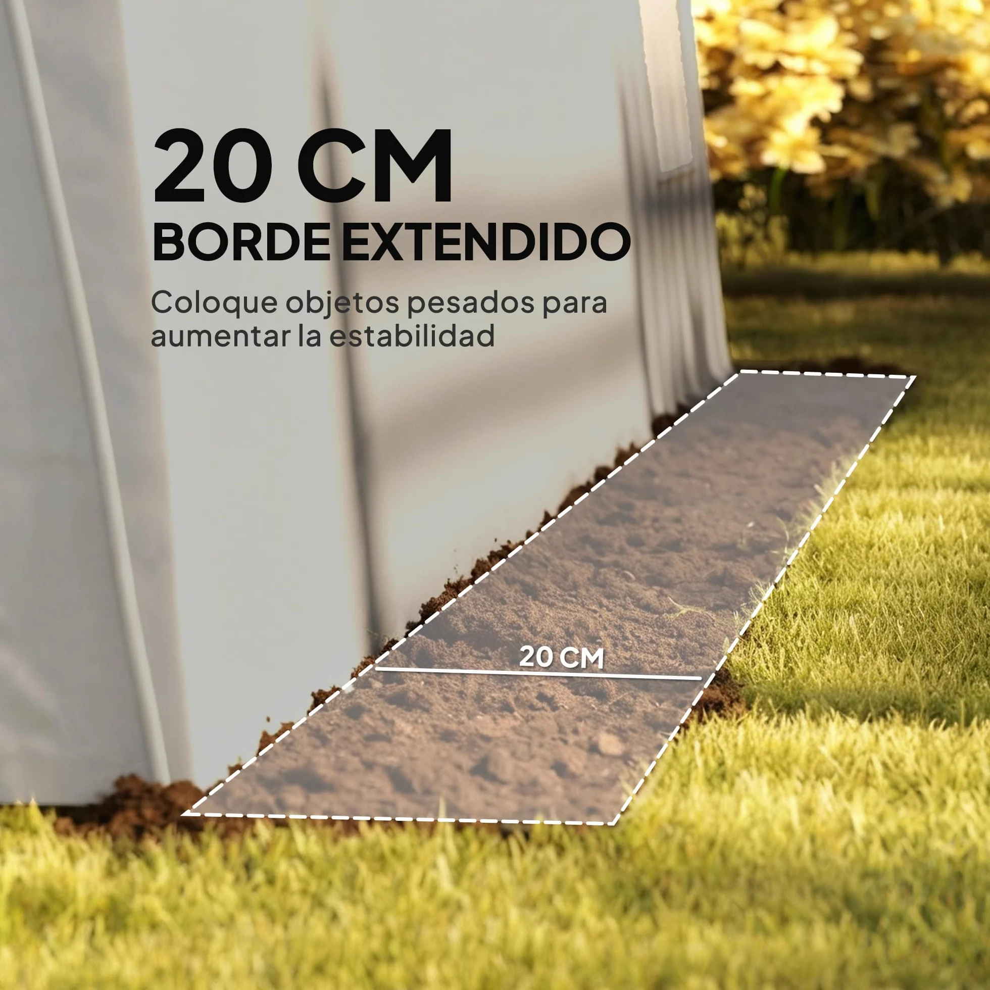 Outsunny Cobertizo Jardín Exterior 300x597x257 cm Impermeable Carpa Almacenamiento Gris