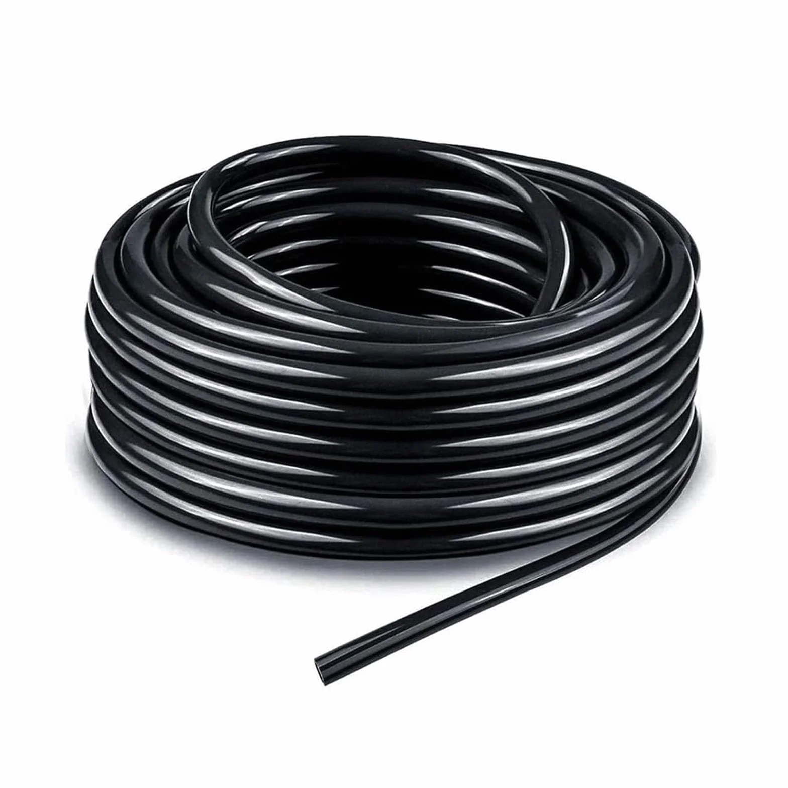 Tubo de microirrigación, línea de riego por goteo, manguera de riego, tubo de suministro negro para sistema de riego de jardín 8mm 100m（328ft）
