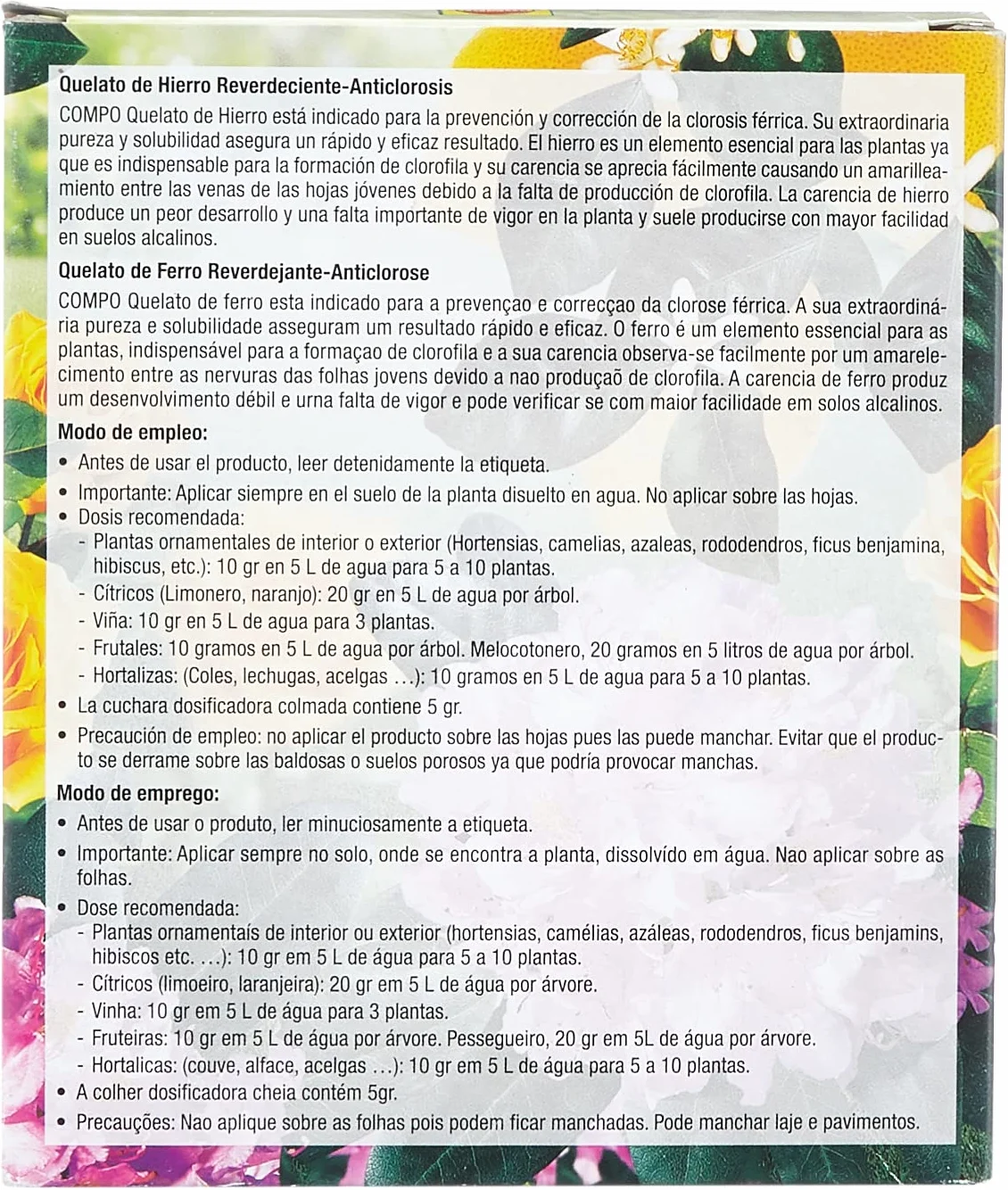 COMPO Quelato de hierro EDDHA 13% Hierro soluble, 250 g