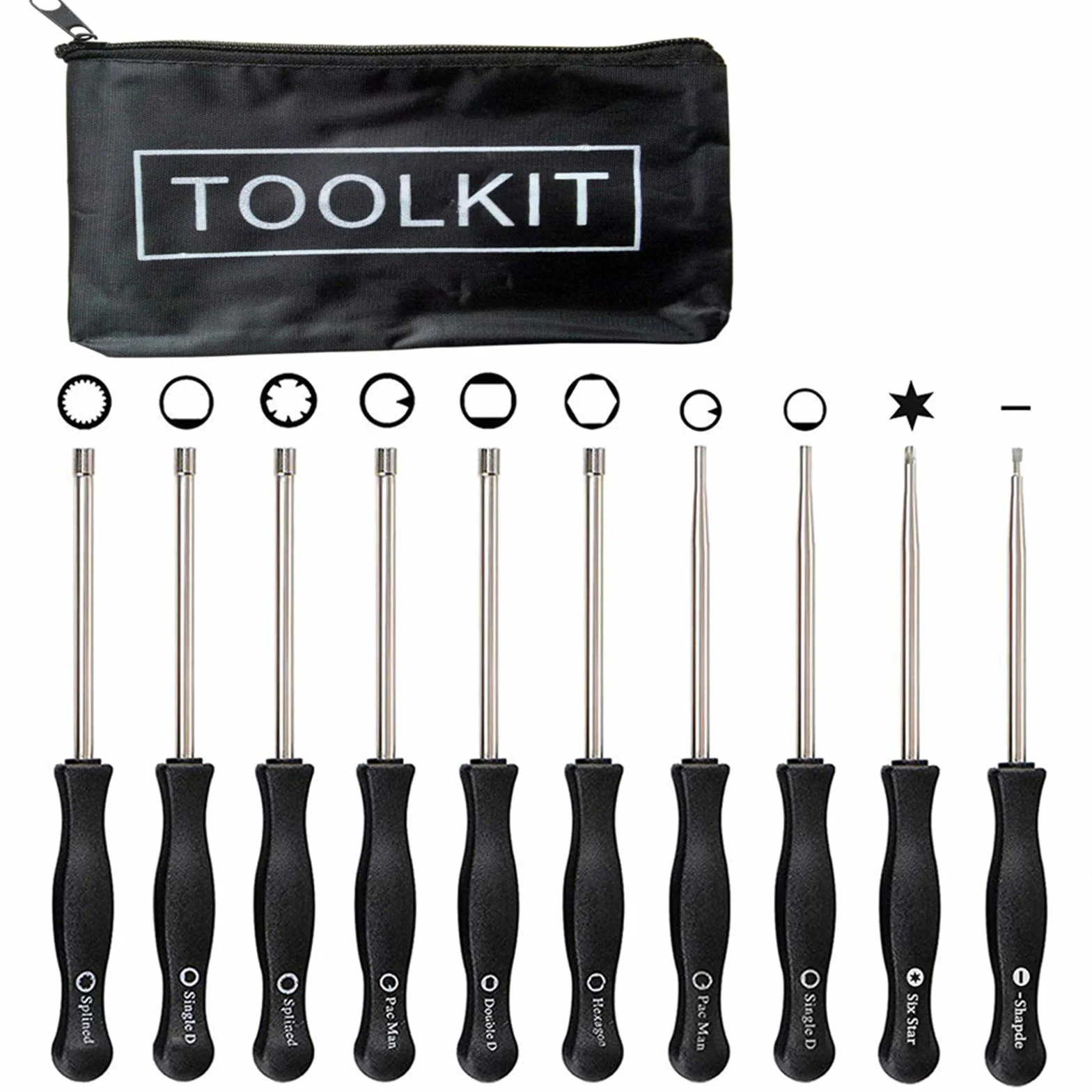 LIYYOO Kit de herramientas de ajuste de carburador, 10 destornilladores para motor pequeño común de 2 ciclos STIHL Poulan Husqvarna MTD Ryobi Homelite Trimmer Weed Eater Motosierra Herramienta de