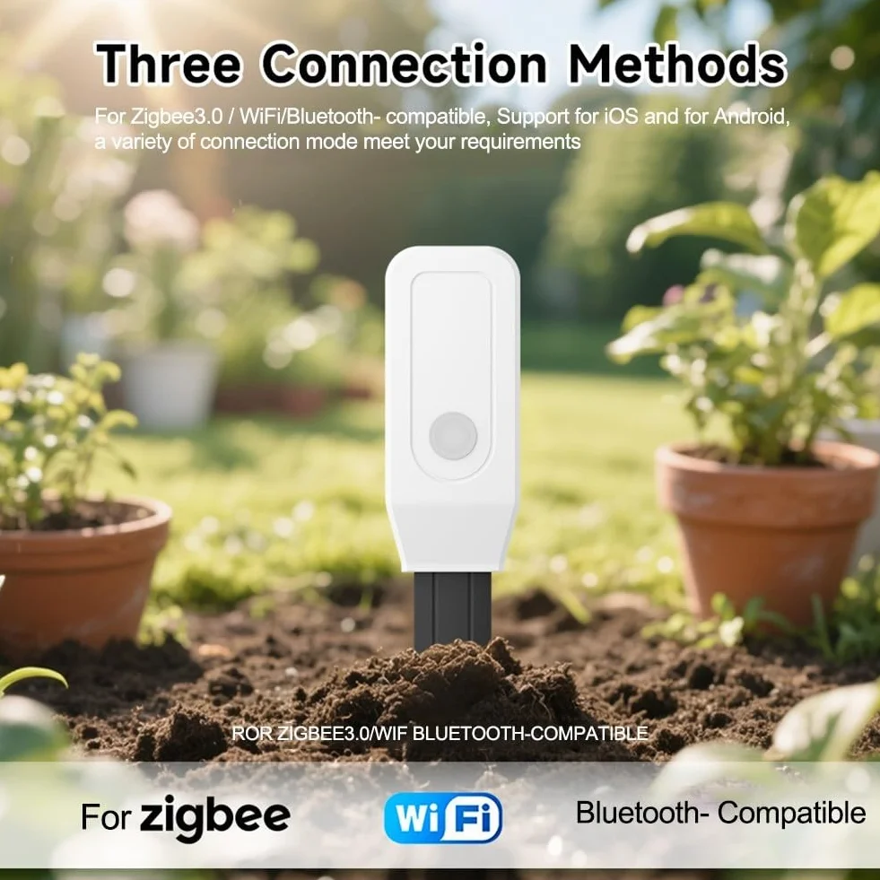 Smart SOILs Sensor de humedad Tuya monitor inalámbrico riego plantas detección temperatura medidor humedad jardín interior exterior Zigbee