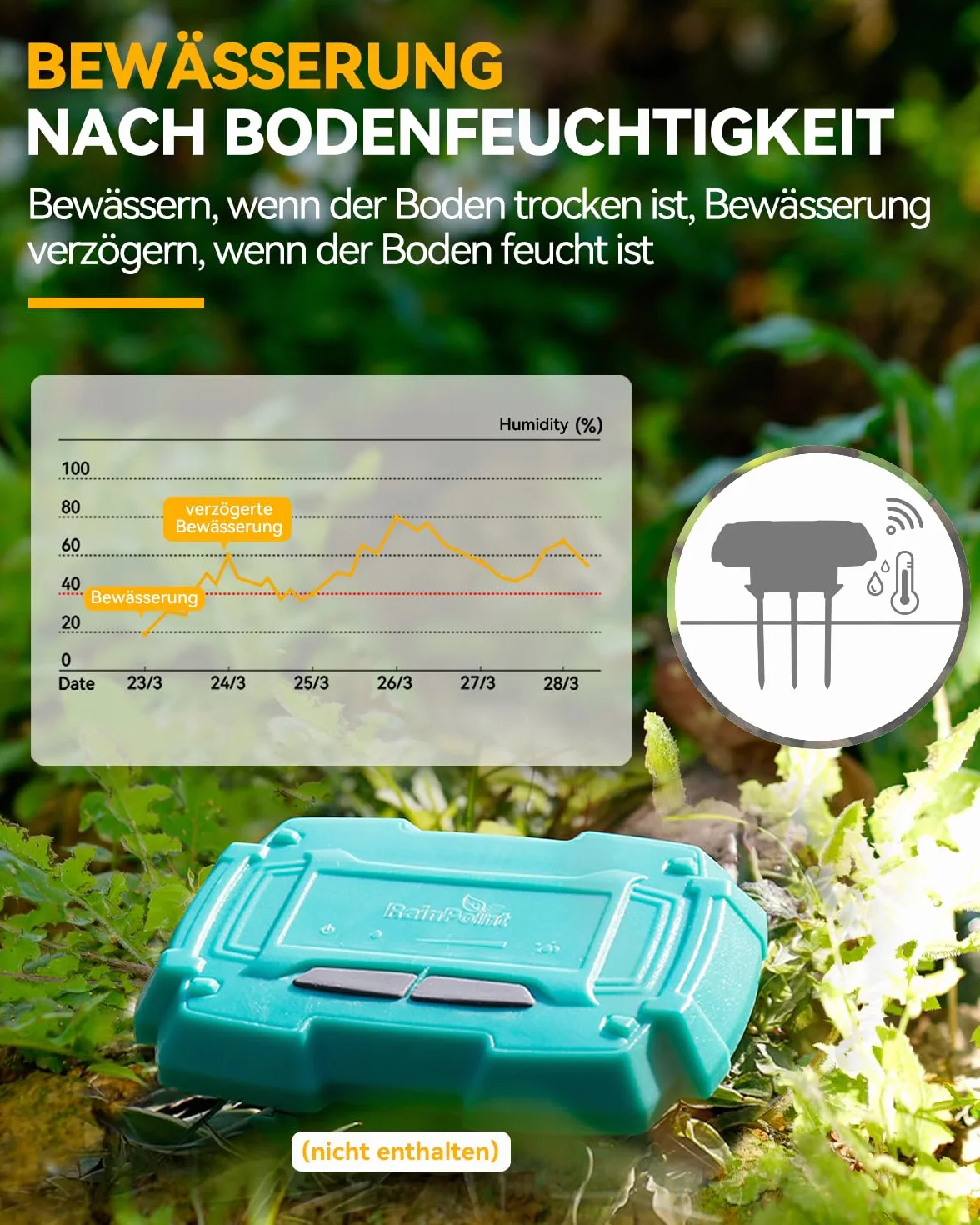 RAINPOINT Programador Riego WiFi 2.4 GHz, Temporizador Automático con App, Control por Voz, para Jardín Invernadero