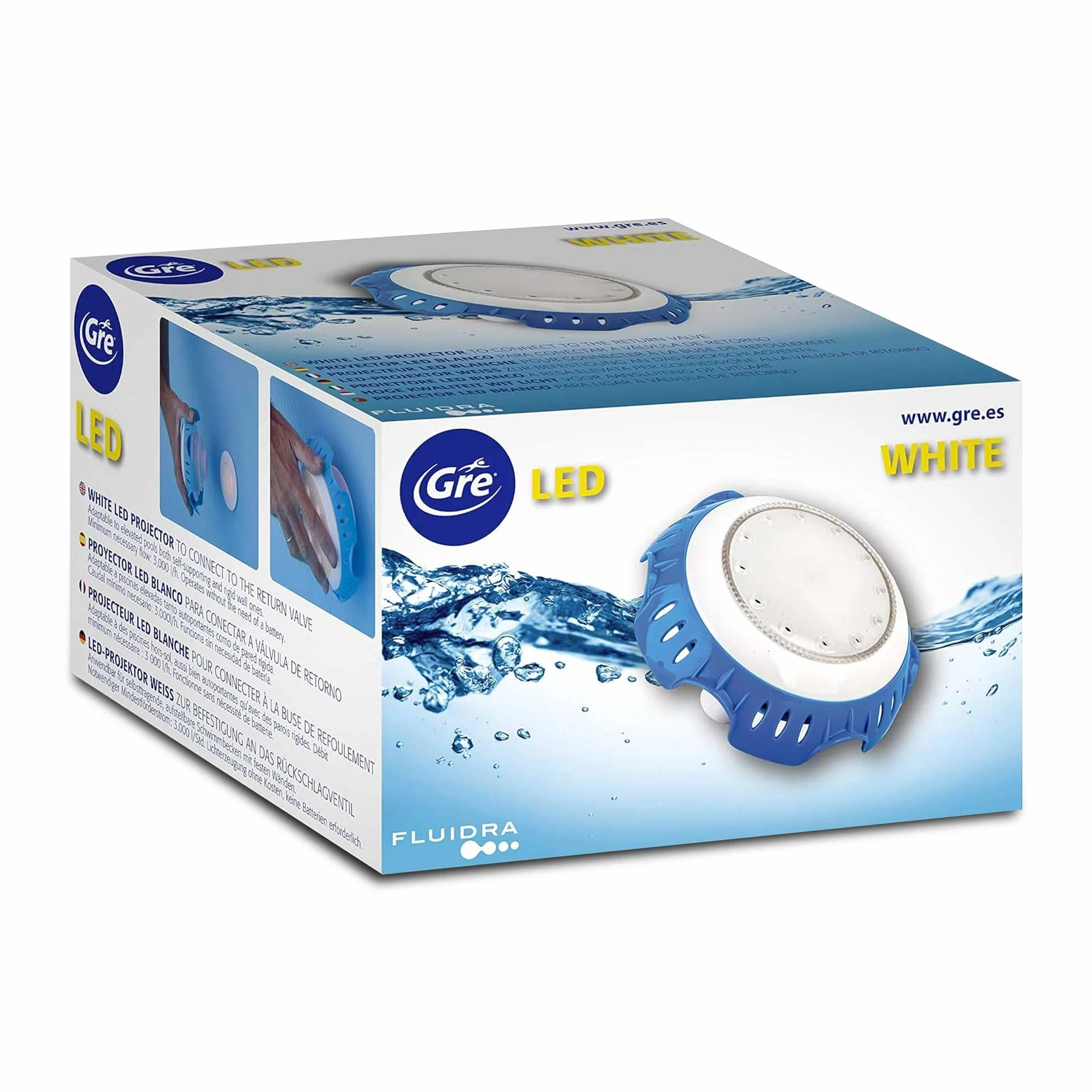 Proyector LED Color para Piscina Elevada de Acero Iluminación