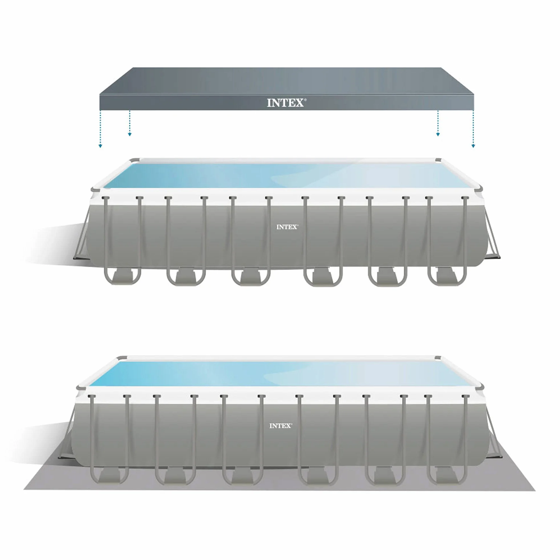 INTEX Piscina elevada Rectangular Ultra XTR Frame 732x366x132 cm depuradora