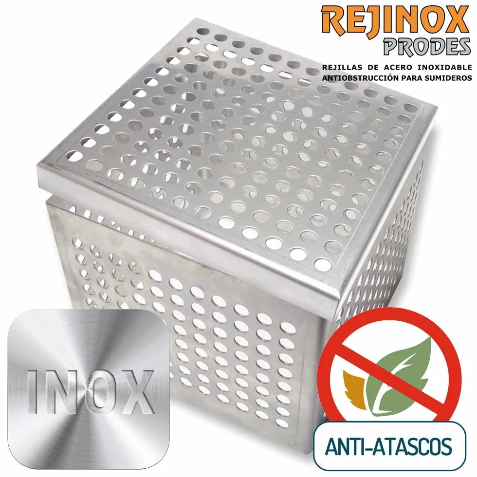 Rejinox Pack anti-atascos Tapa Plana acero inoxidable 180x180mm 188x188mm Cubiertas invertidas