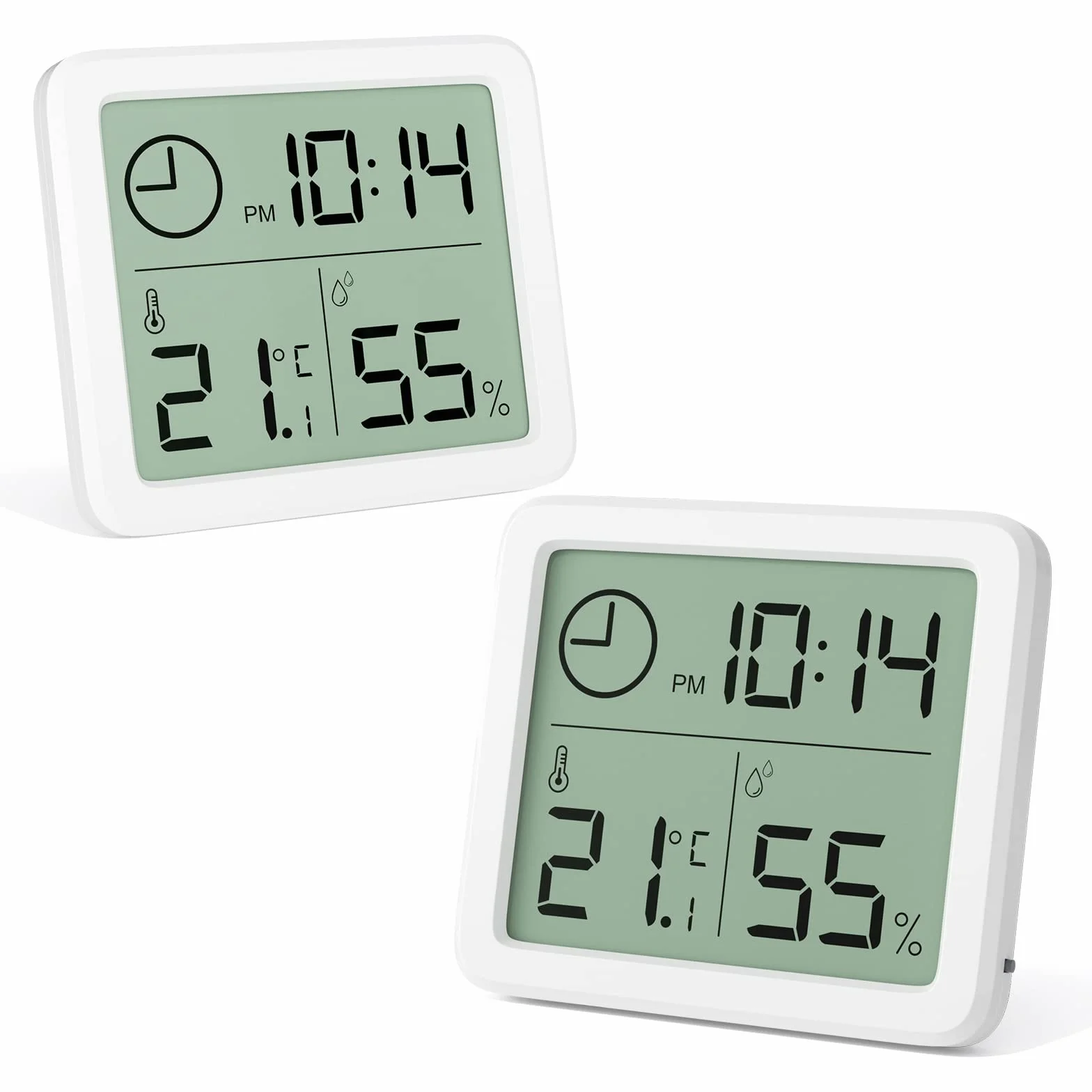 Mini Termometro Digital Casa Interior con Higrómetro, Pantalla Grande, Sensor Temperatura Humedad, Blanco