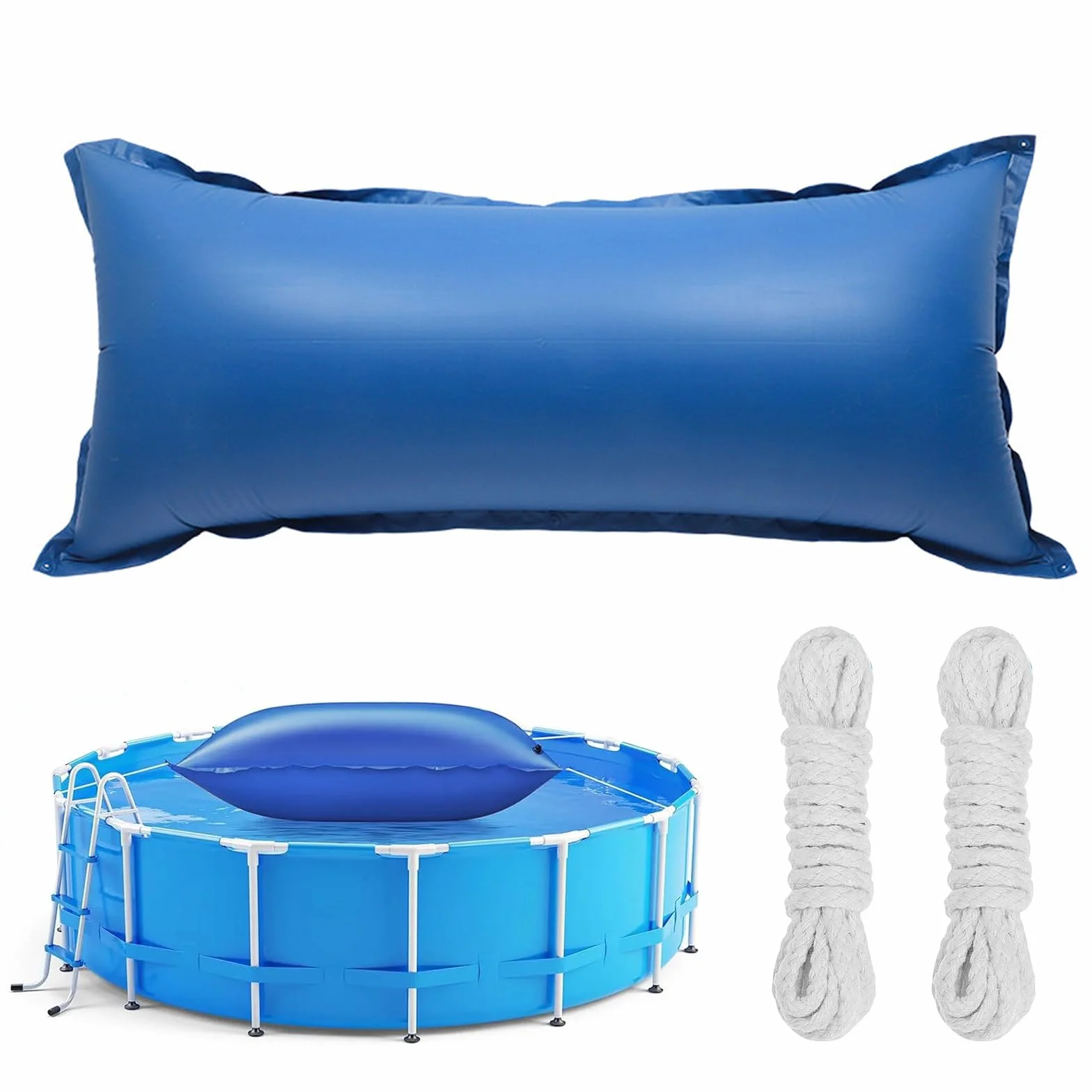 Cojín de Invierno para Piscina 4,3 x 1,15 m, Doble Costura, Válvula de Seguridad