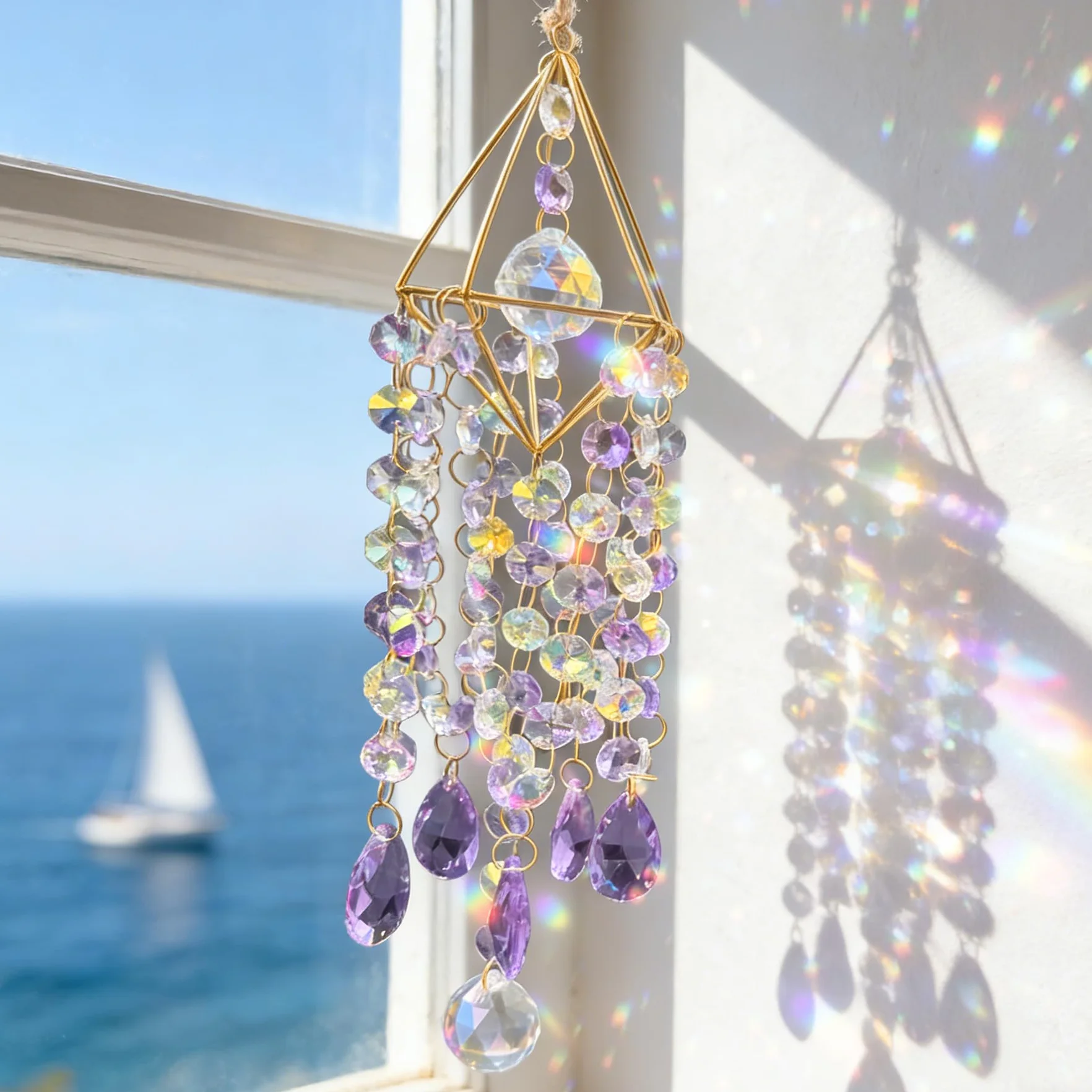 VEEKAY Atrapasoles de Cristal Colgante Suncatcher para Ventanas y Jardines
