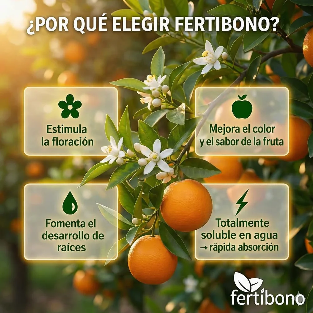 FERTIBONO Abono Cítricos 2KG 20-5-11 con Hierro Calcio Azufre Magnesio Manganeso