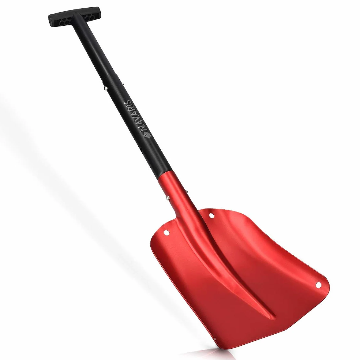 Navaris Pala de Nieve Plegable Quitanieves 80CM Aluminio Rojo y Negro
