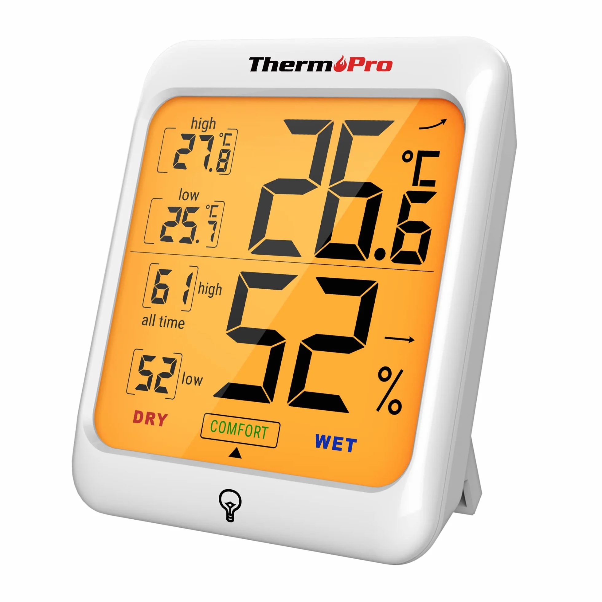 ThermoPro TP53 Termómetro Higrómetro Digital de Interior con Retroiluminación Táctil
