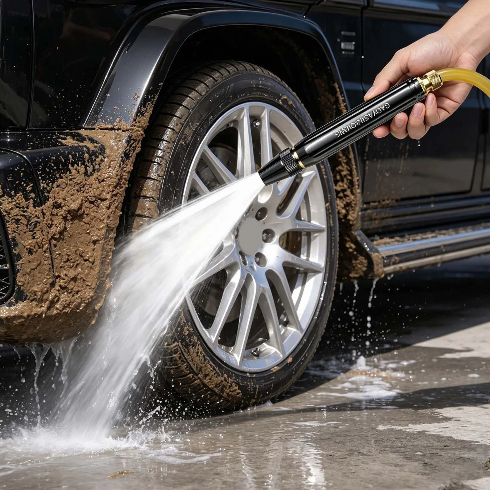 Pistola De Agua A Presión con Boquilla Alta Presión y Manguera Ajustable para Lavado Autos