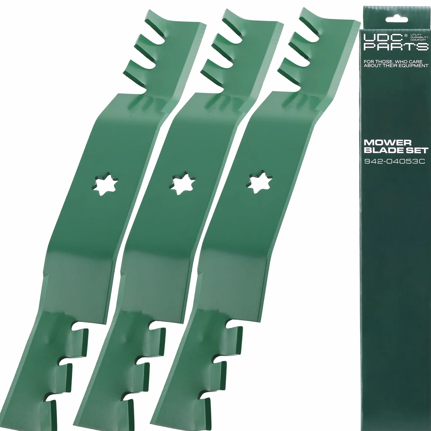 UDC Parts 742-04053 - Cuchillas Gator de 50 pulgadas, paquete de 3 unidades, compatible con MTD, Cub Cadet, Troy Bilt sustituye al número OEM 942-04053 942-04053B 942-04053A 742-04053C 942-04053C