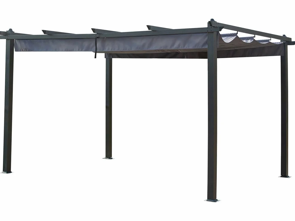 Habitat et Jardin Pérgola de Aluminio con Techo retráctil - 3 x 4 m - Antracita