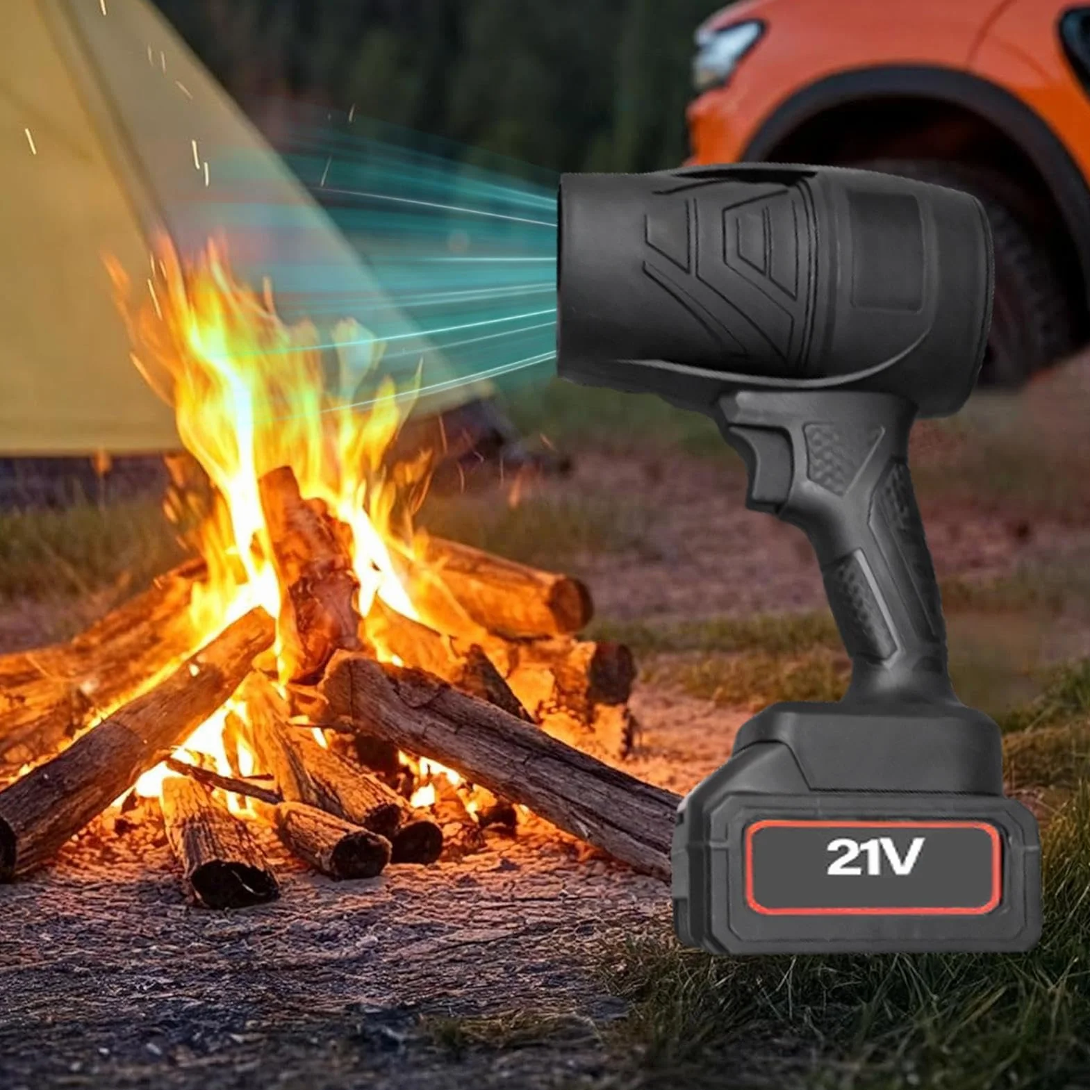 Soplador Turbo De Mano Ventilador Turbo eléctrico portátil Ajustable | Soplador De Hojas A Batería Para Jardín Patio Nieve Paisajismo Exterior Otoño Invierno Garaje