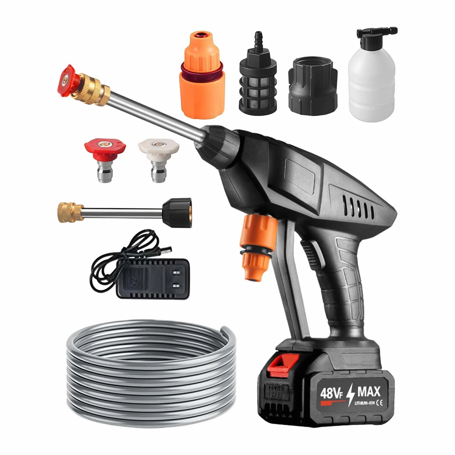 a Presión Eléctrica 3 Modos Portátil Acero Inoxidable Limpieza Profunda | Hidrolimpiadora Compacta para Auto Bicicleta Barbacoa Hogar Exterior Jardín Muebles Patio Valla