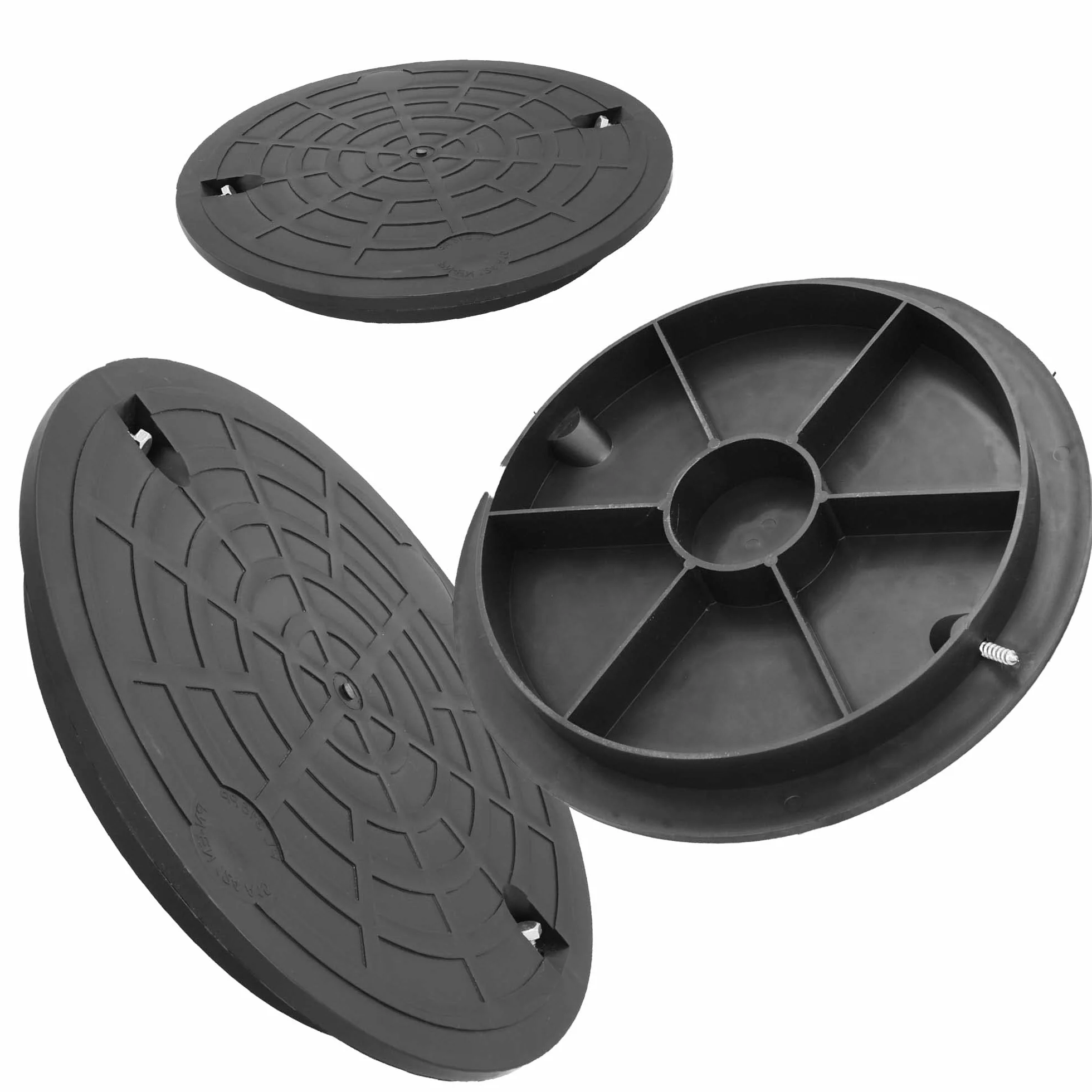 Tapa redonda de plástico PP DN315 Kl.A15 1,5 t para alcantarilla cisterna negro