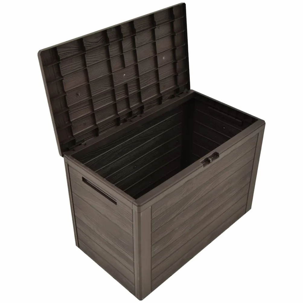 Caja de almacenamiento de jardín exterior 190 L 78 x 44 x 55 cm con tapa y cerradura