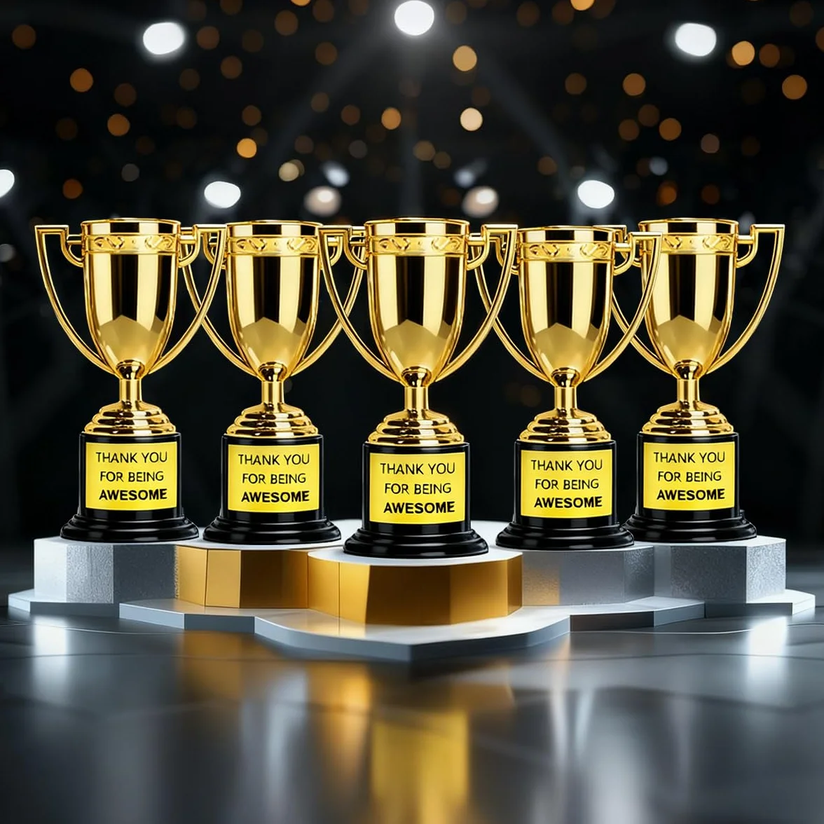 Mini Trofeos de Plástico Dorado 12 PCS Premio para Fiestas Deportivas