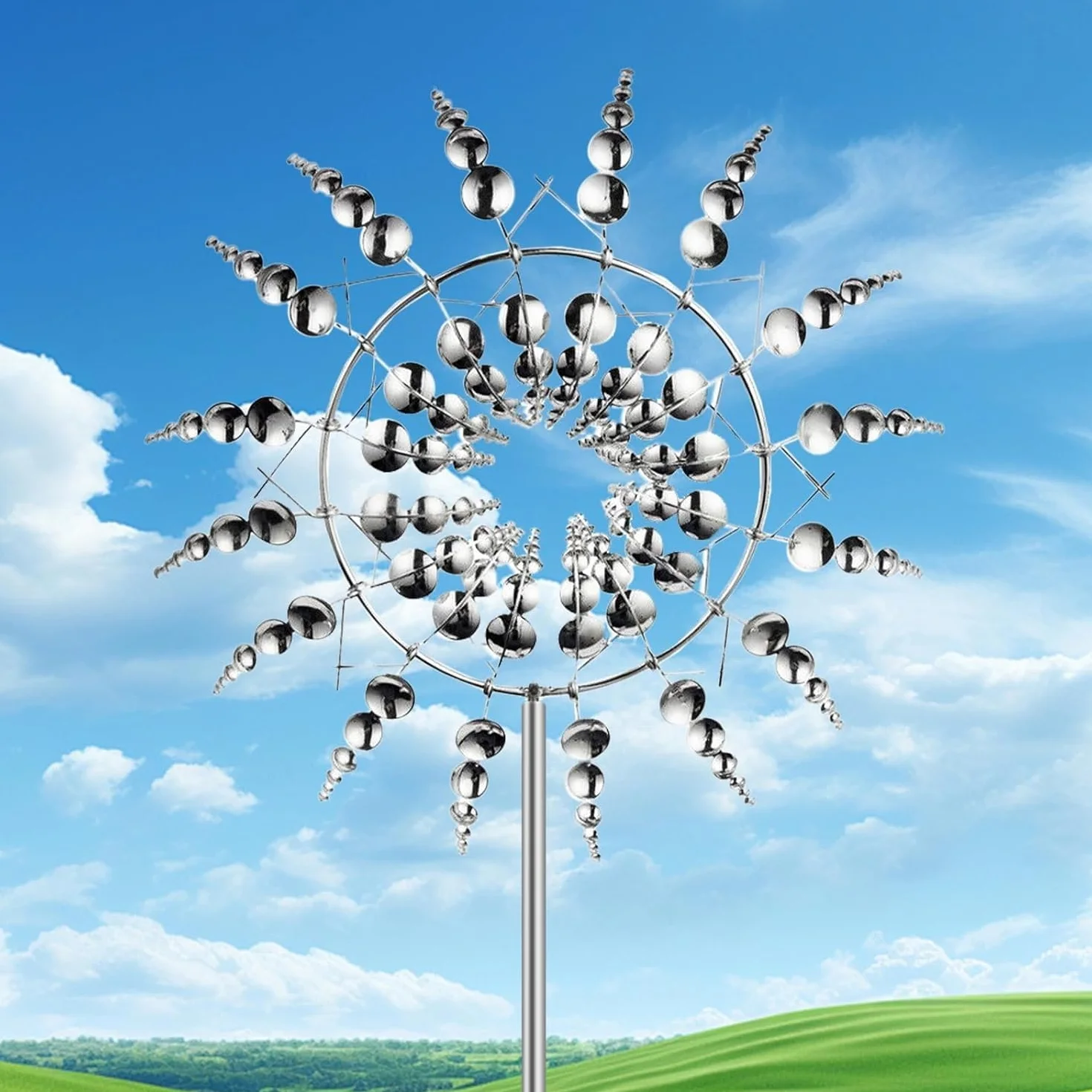 Molino de Viento Metálico 3D Kinetic Wind Spinner para Jardín