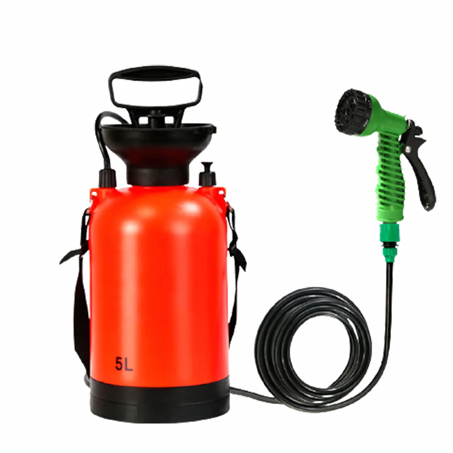 sunyu 5 L Pulverizador a Presión, Pulverizador de Jardín, 9 Modos de Boquillas Pistola, para Regar Césped, Lavado de Autos, Baño de Mascotas