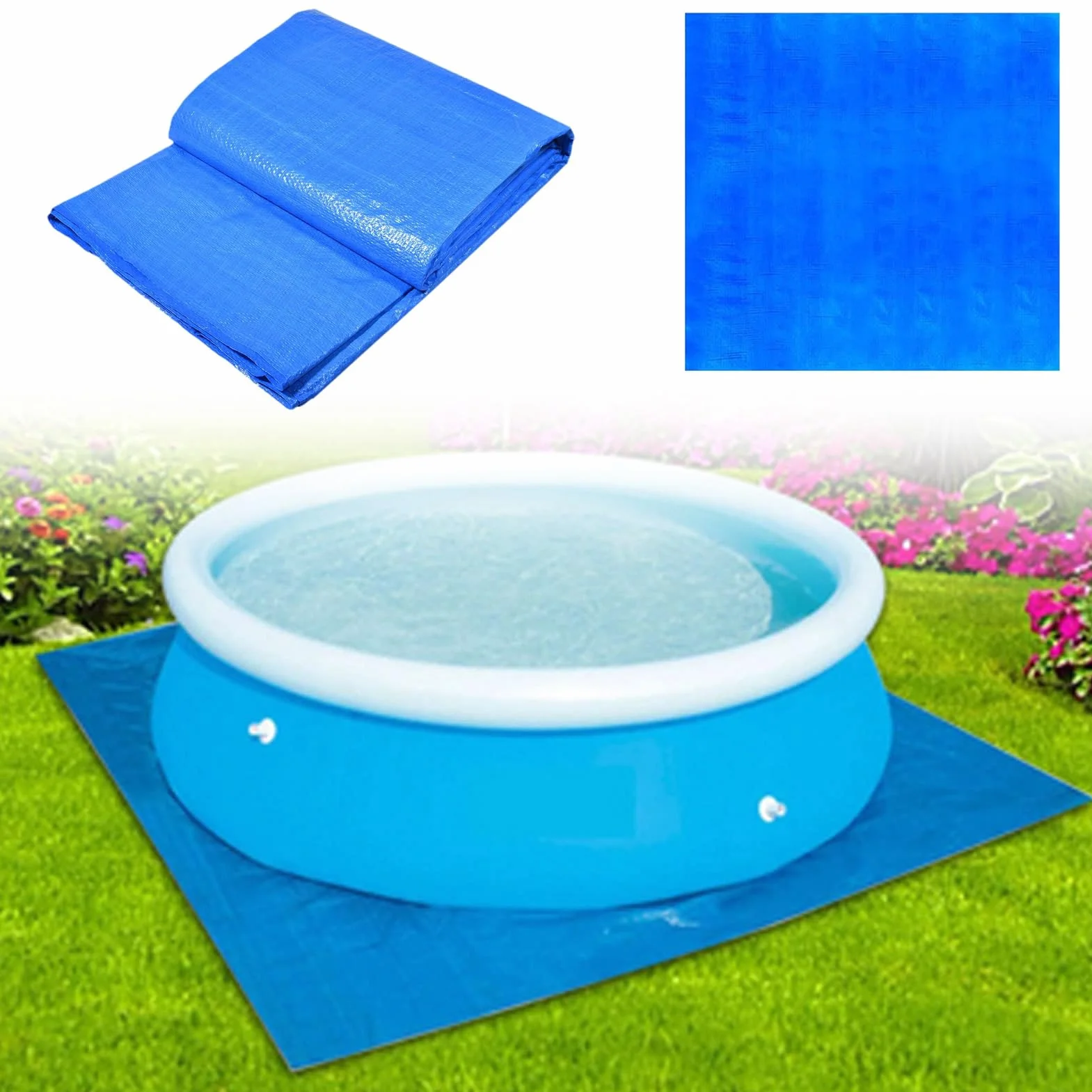 Almohadilla de Revestimiento de Piscina 5m Paños Rectangulares Impermeable a Prueba de Polvo