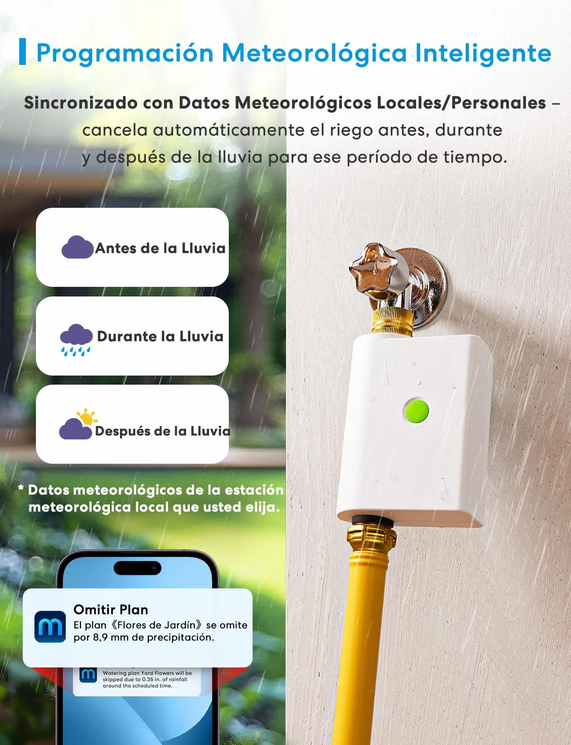 Meross MST100 Programador Riego WiFi Hub MSH450/MSH400 Requerido Riego Automatico Pausa Lluvia App HomeKit Alexa Google Home
