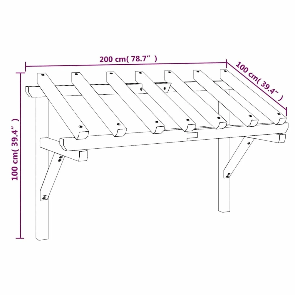 Pérgola de Puerta Madera Maciza de Pino 200x100x100 cm, Casa y jardín Jardín Artículos de Exterior Toldos, Verde, 17.2kg