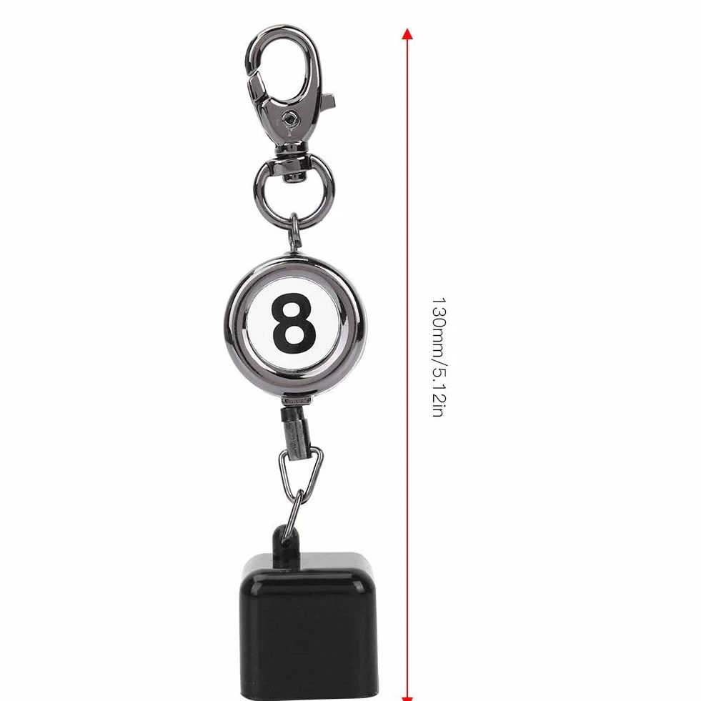 VIFER Soporte de Tiza de Billar Retractable Snooker Pool Cue Porta Tizas Llavero Negro