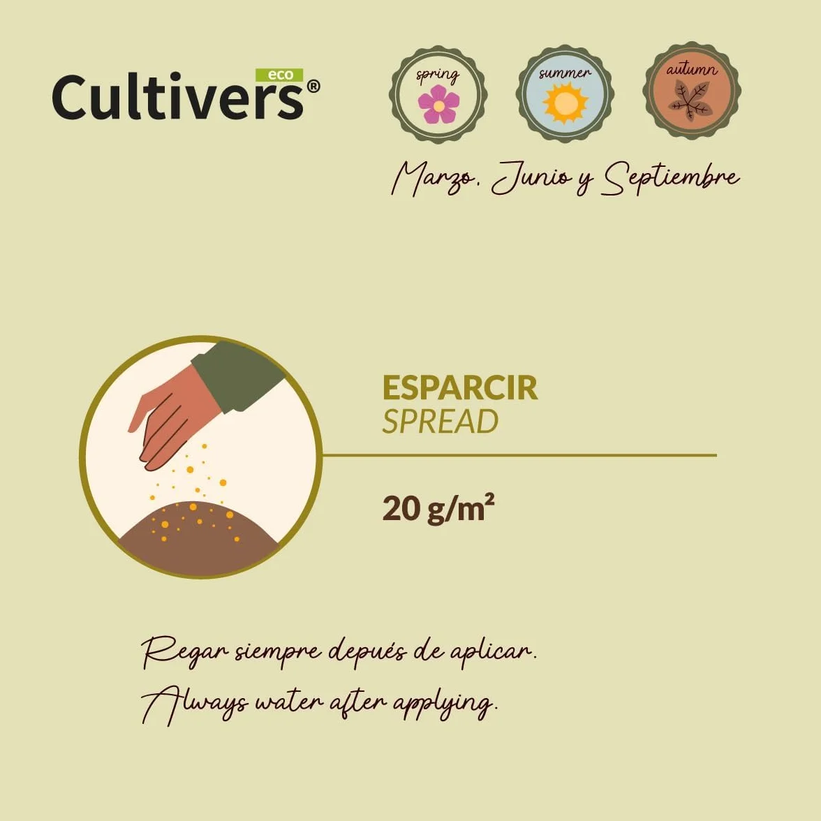 CULTIVERS Abono Césped Ecológico 5 kg Fertilizante Granulado NPK 8-1-5 Liberación Lenta