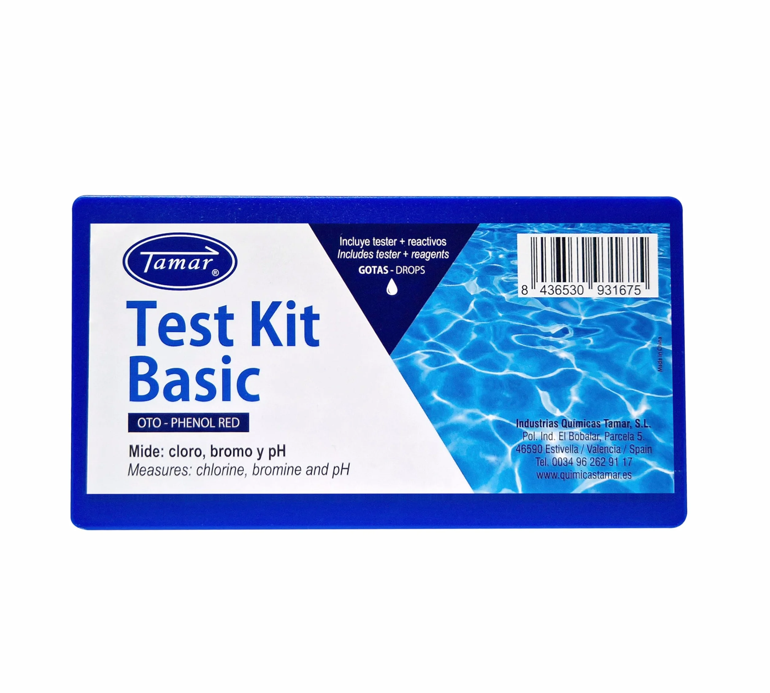 Tamar Test Kit Cloro y pH Medidor Agua Piscina Gotas