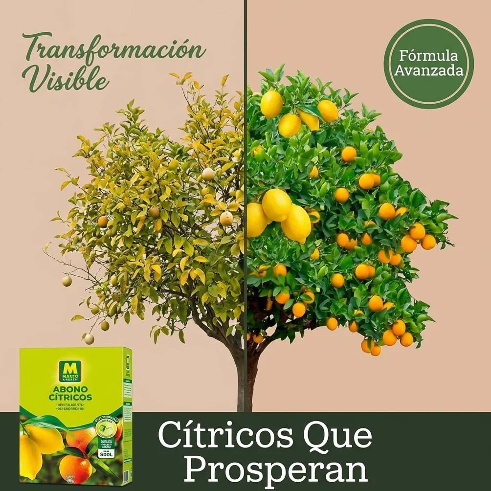 Abono Cítricos Soluble 1 KG | Fertilizante NPK 12-8-12 + 8% Magnesio | Para Limoneros, Naranjos y Mandarinos